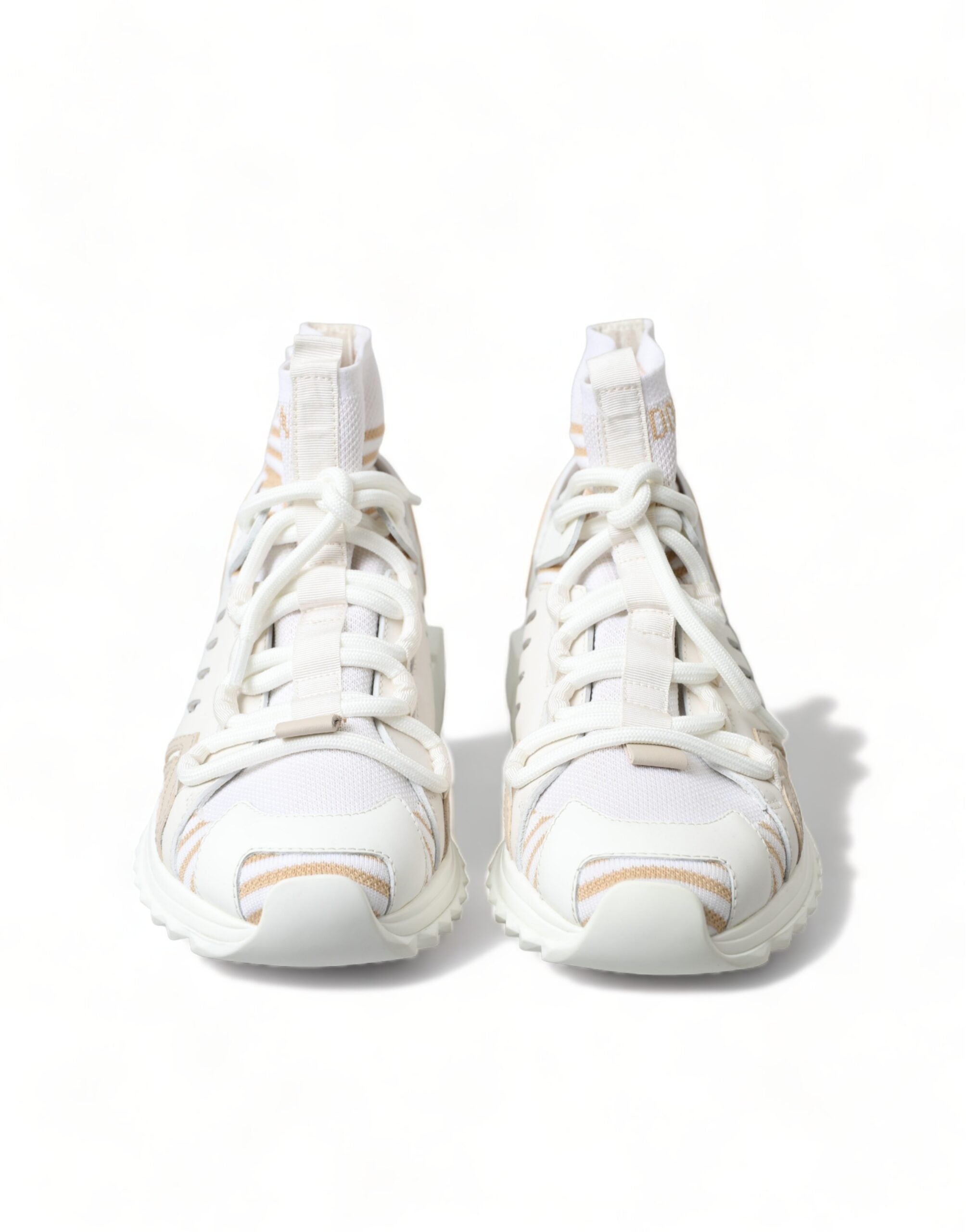 Dolce & Gabbana White Beige Sorrento Socks Sneakers Shoes - DEA STILOSA MILANO
