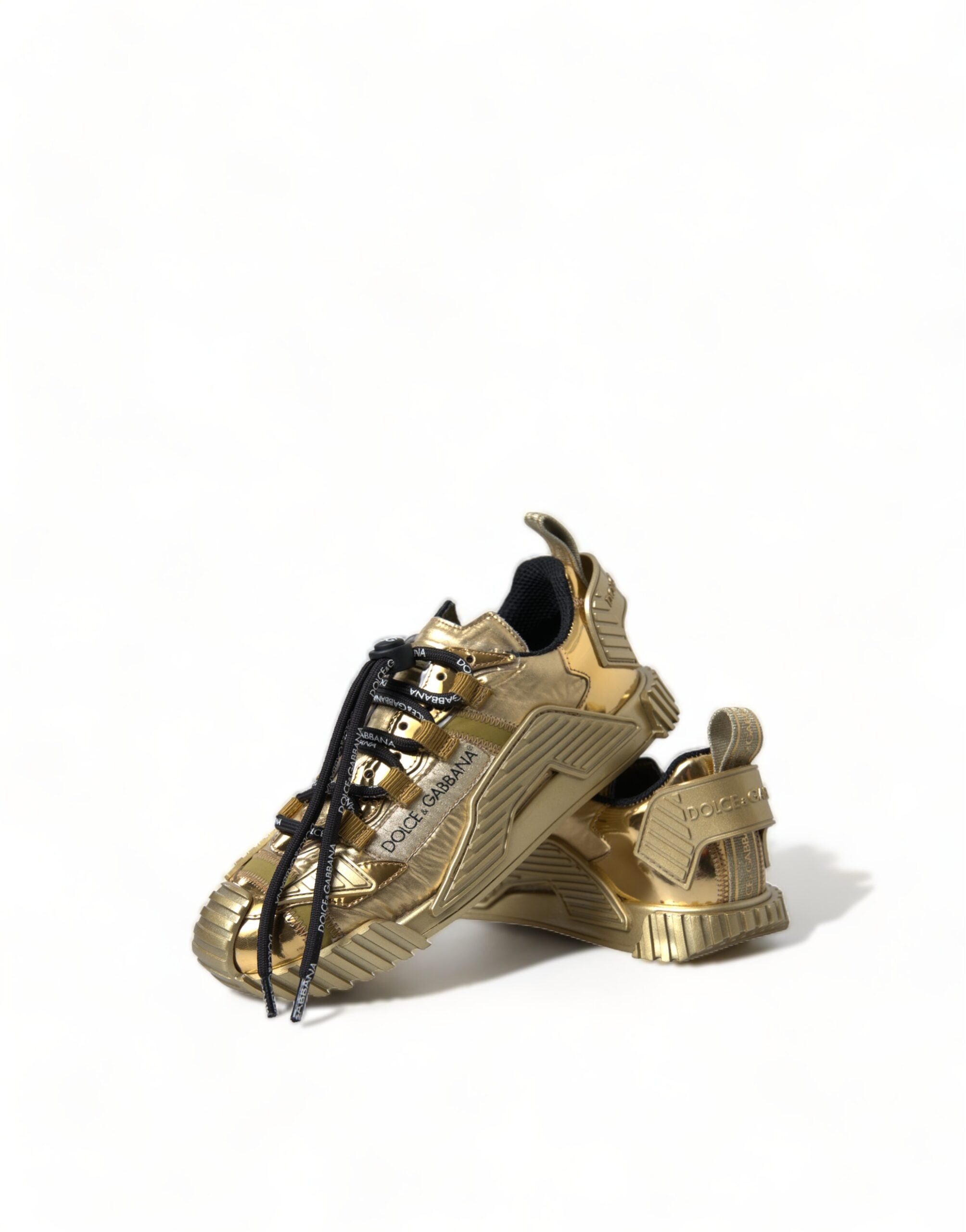 Dolce & Gabbana Metallic Gold NS1 Low Top Sneakers Shoes - DEA STILOSA MILANO