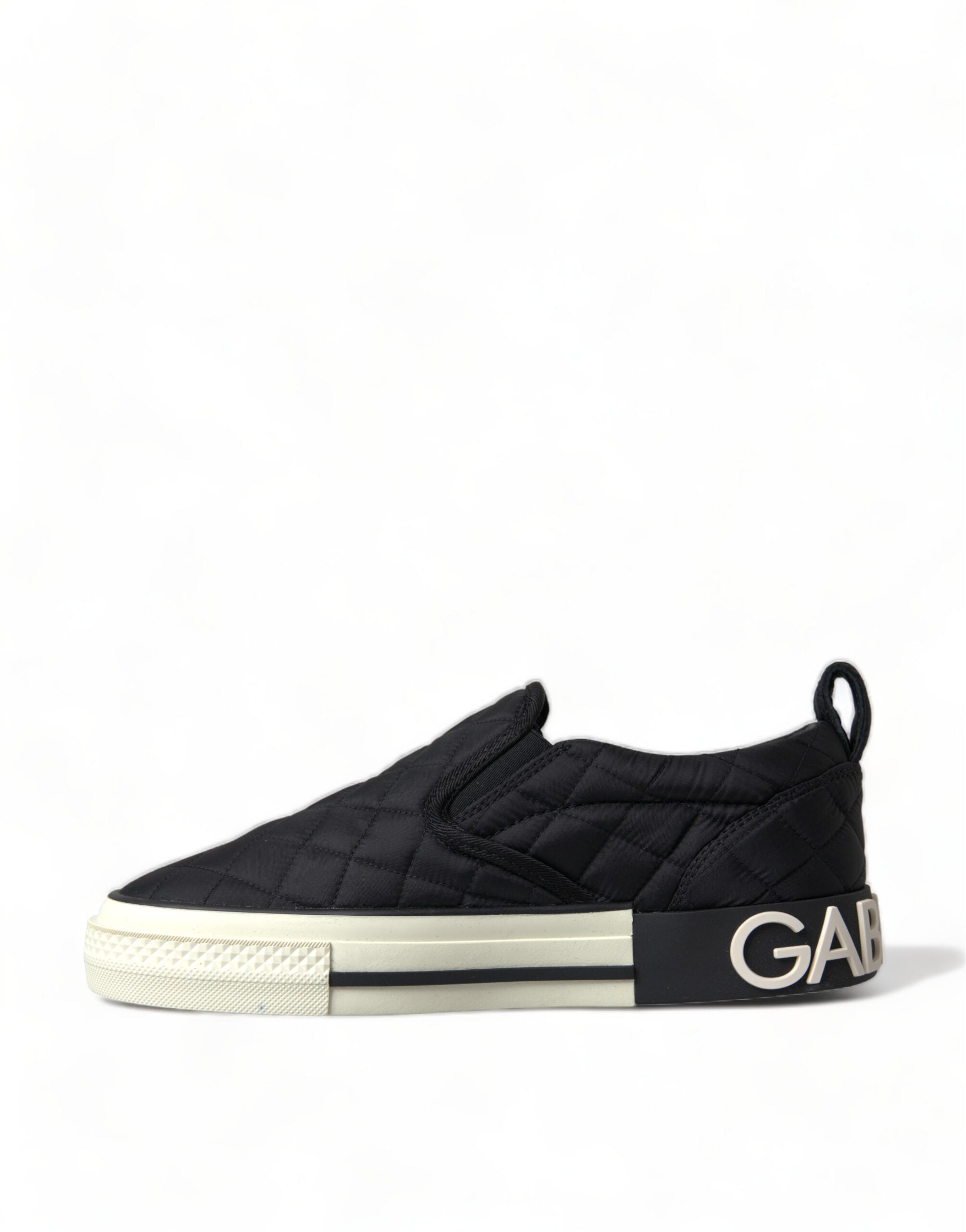 Dolce & Gabbana Black Quilted Slip On Low Top Sneakers Shoes - DEA STILOSA MILANO