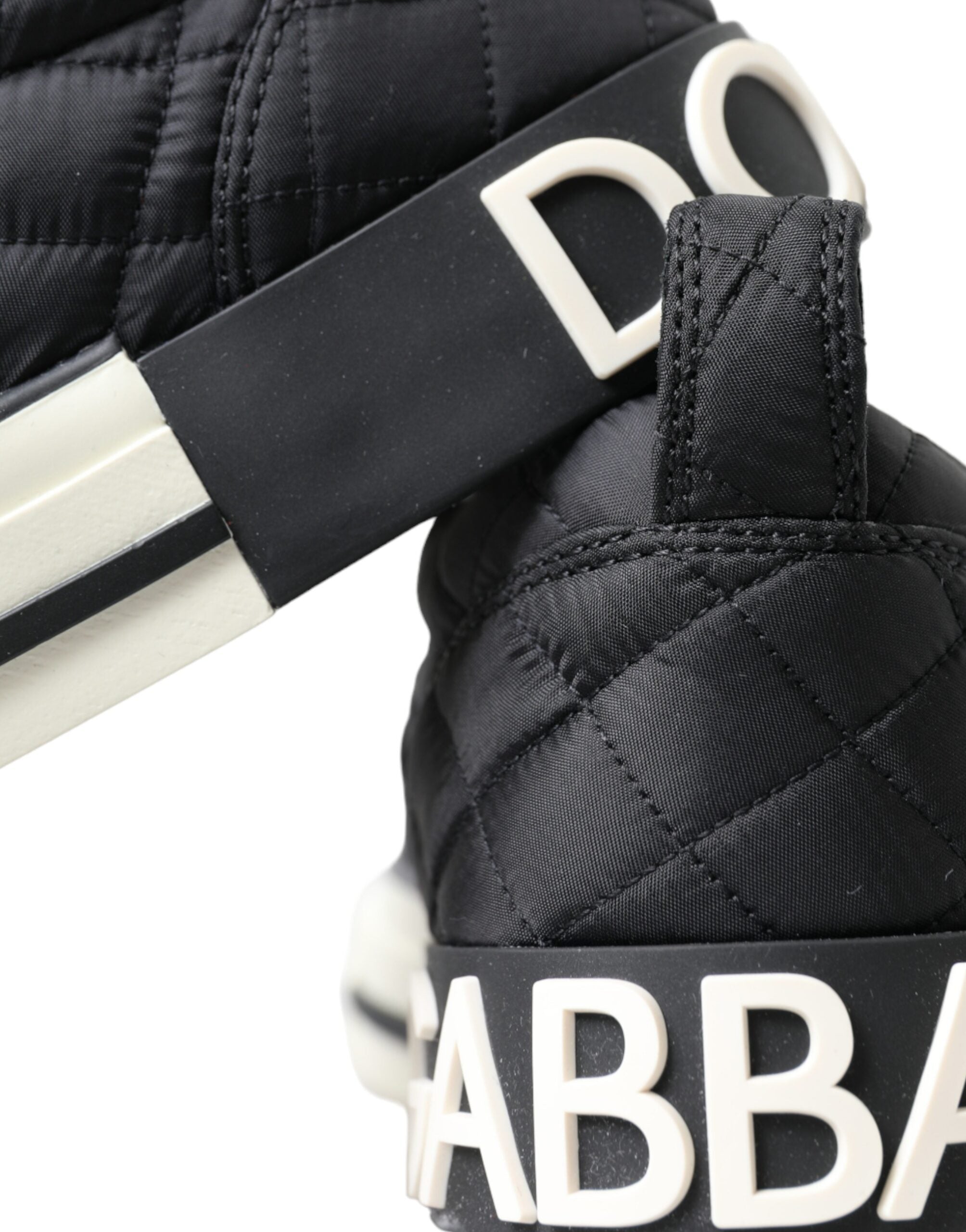 Dolce & Gabbana Black Quilted Slip On Low Top Sneakers Shoes - DEA STILOSA MILANO