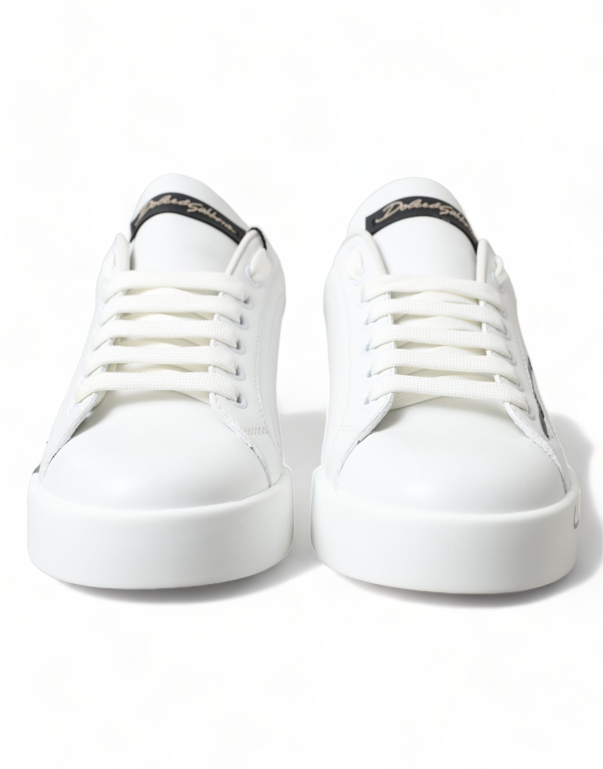 Dolce & Gabbana White Gold Lace Up Womens Low Top Sneakers - DEA STILOSA MILANO