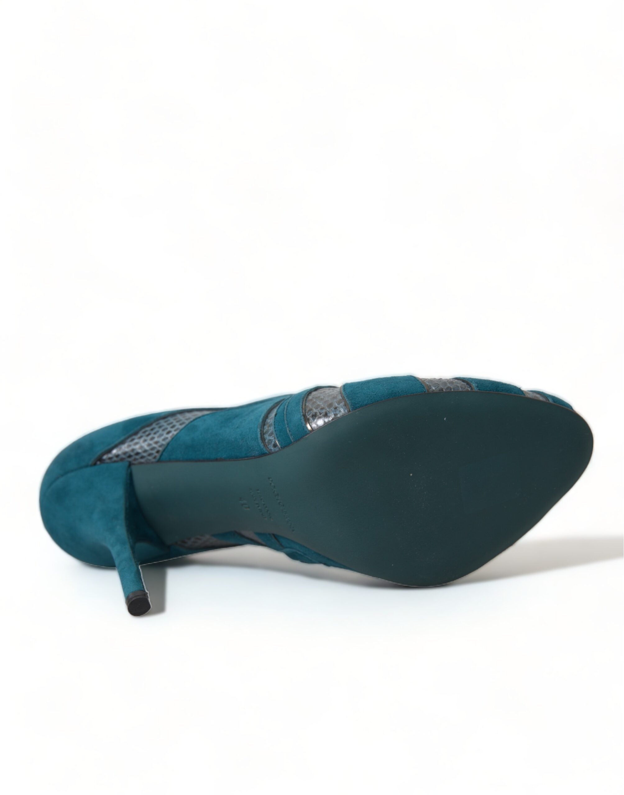 Dolce & Gabbana Teal Suede Leather Peep Toe Heels Pumps Shoes - DEA STILOSA MILANO