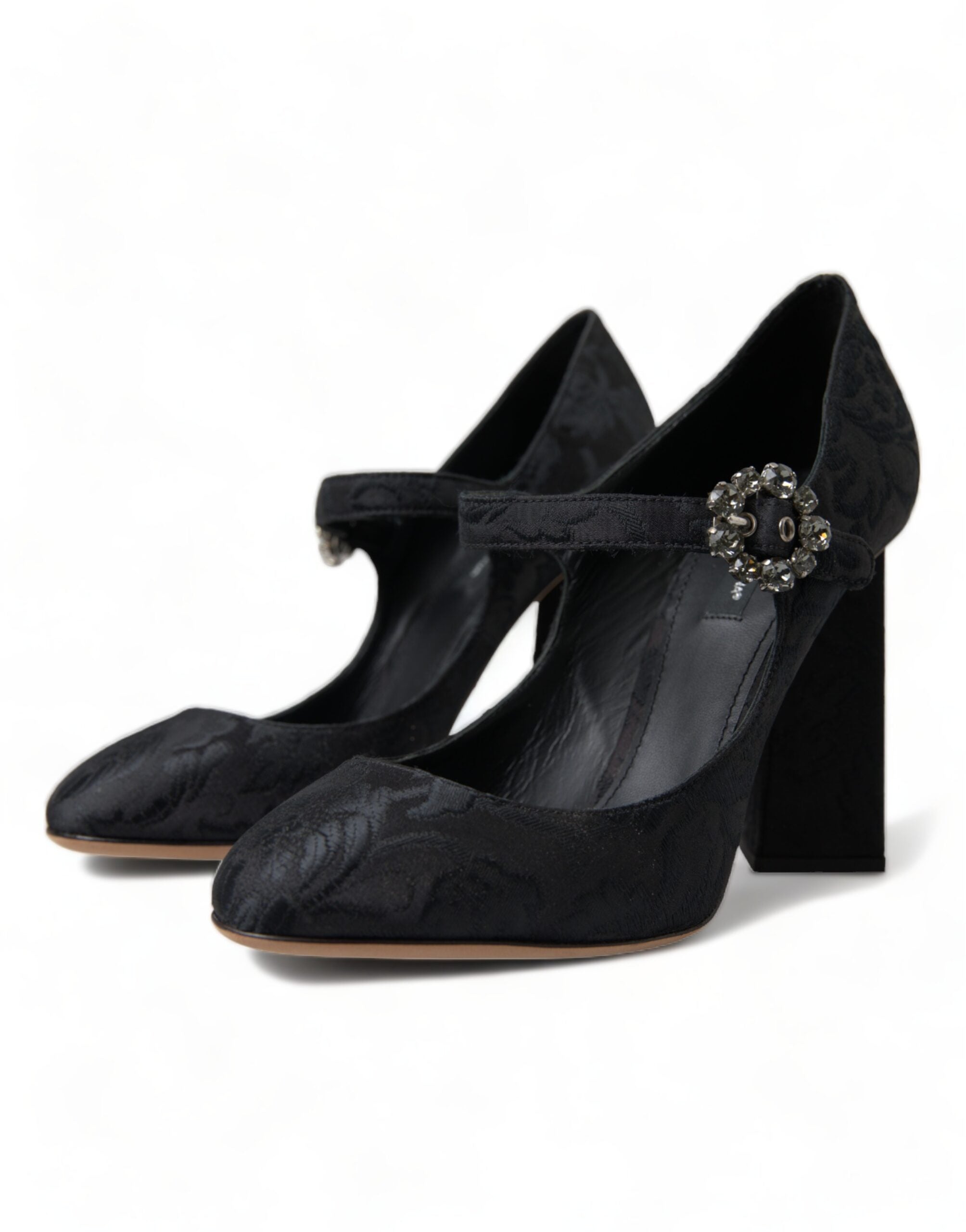 Dolce & Gabbana Black Brocade Mary Janes Heels Pumps Shoes - DEA STILOSA MILANO