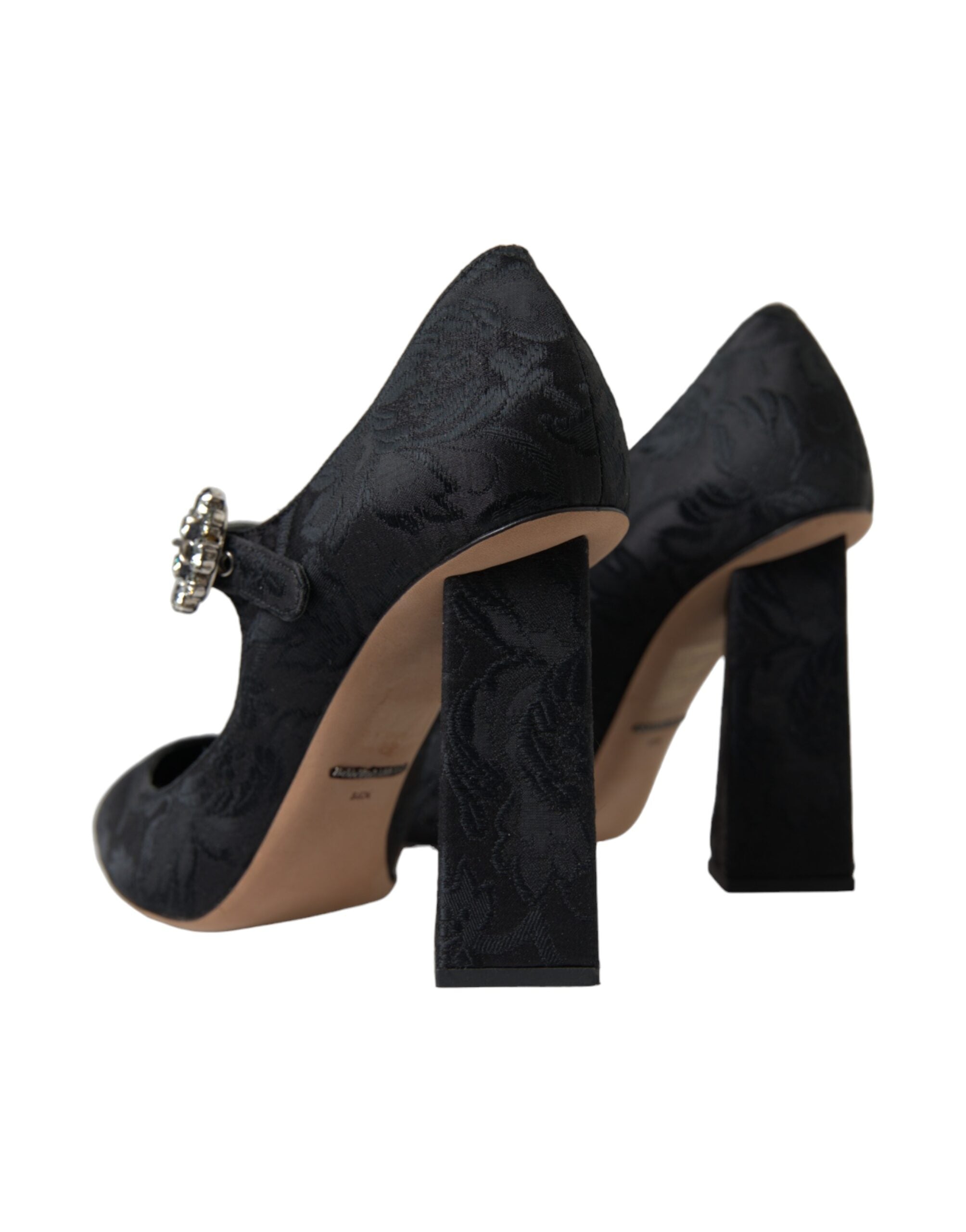 Dolce & Gabbana Black Brocade Mary Janes Heels Pumps Shoes - DEA STILOSA MILANO