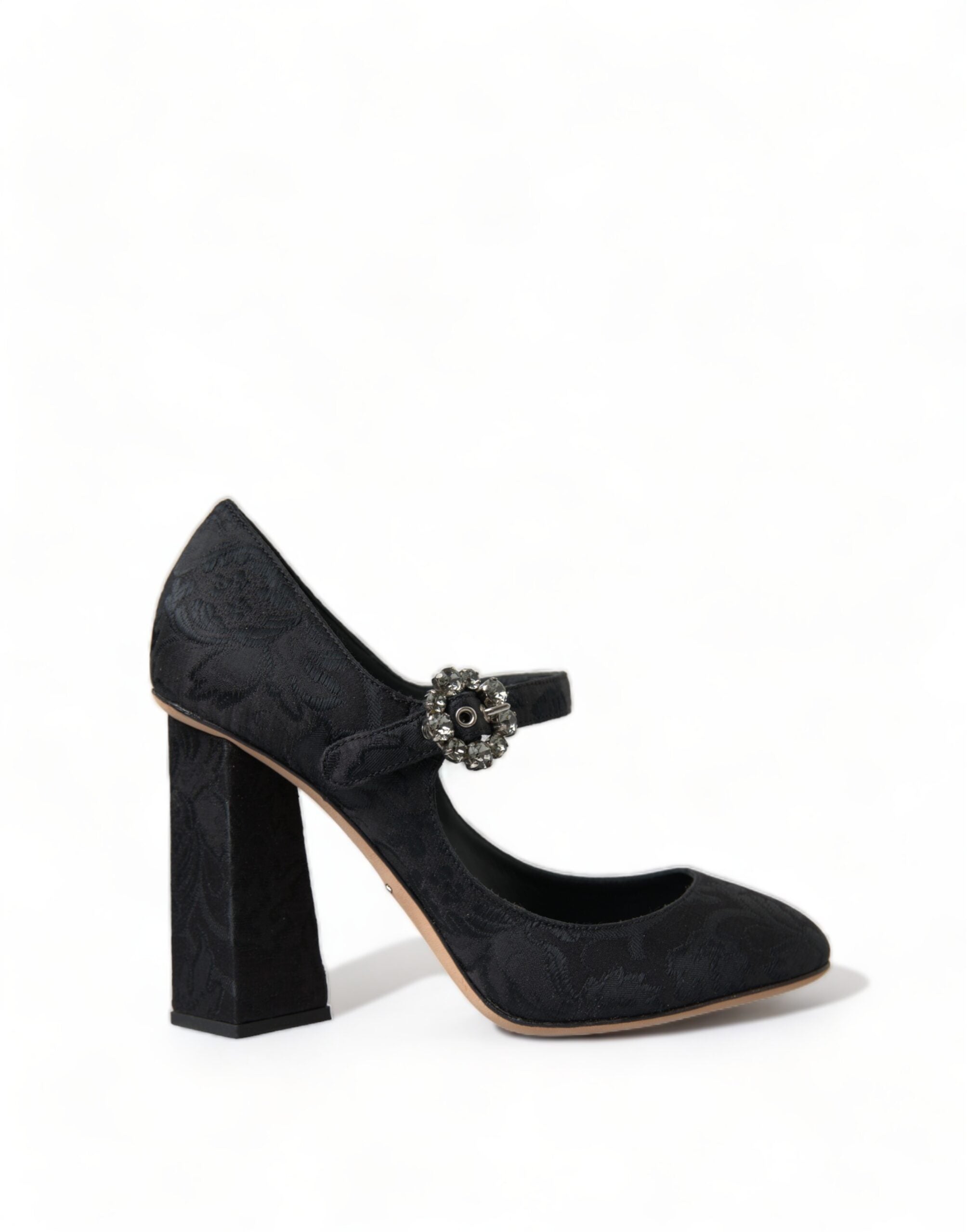 Dolce & Gabbana Black Brocade Mary Janes Heels Pumps Shoes - DEA STILOSA MILANO