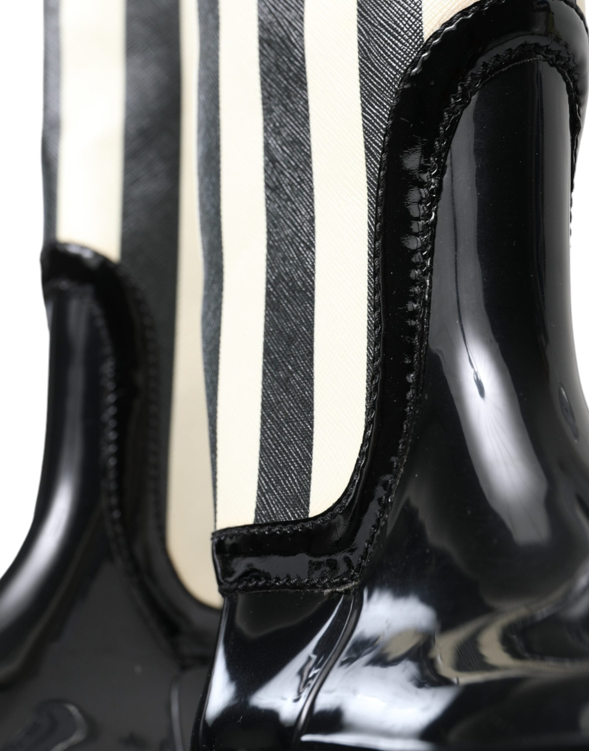 Dolce & Gabbana Black Rubber Knee High Flat Boots Shoes - DEA STILOSA MILANO