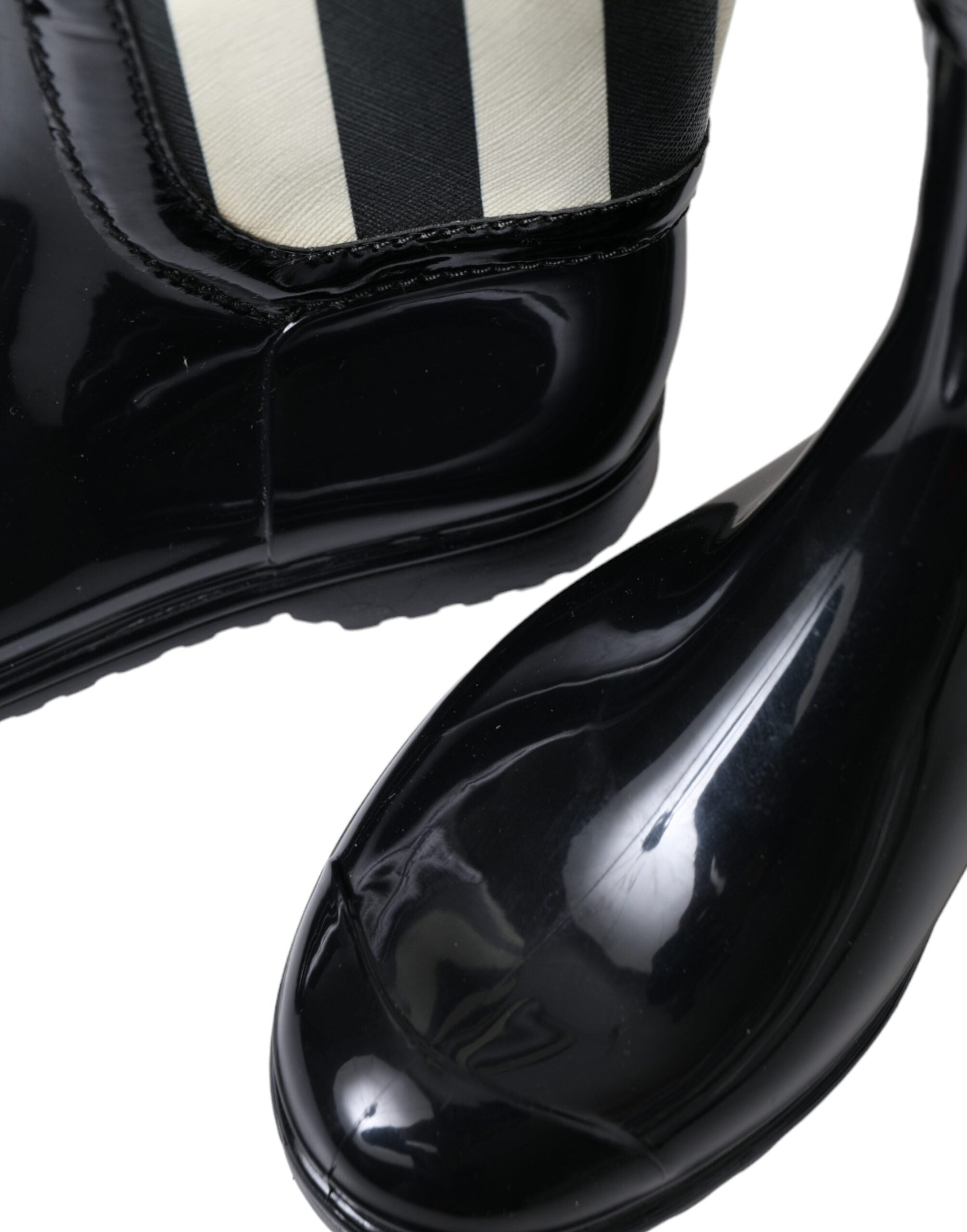 Dolce & Gabbana Black Rubber Knee High Flat Boots Shoes - DEA STILOSA MILANO