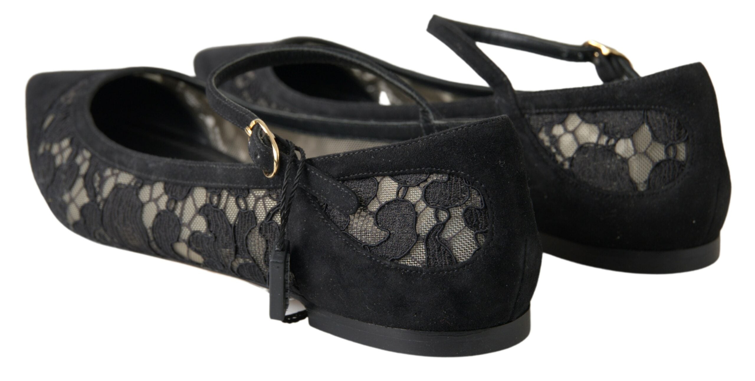 Dolce & Gabbana Black Lace Loafers Ballerina Flats Shoes - DEA STILOSA MILANO