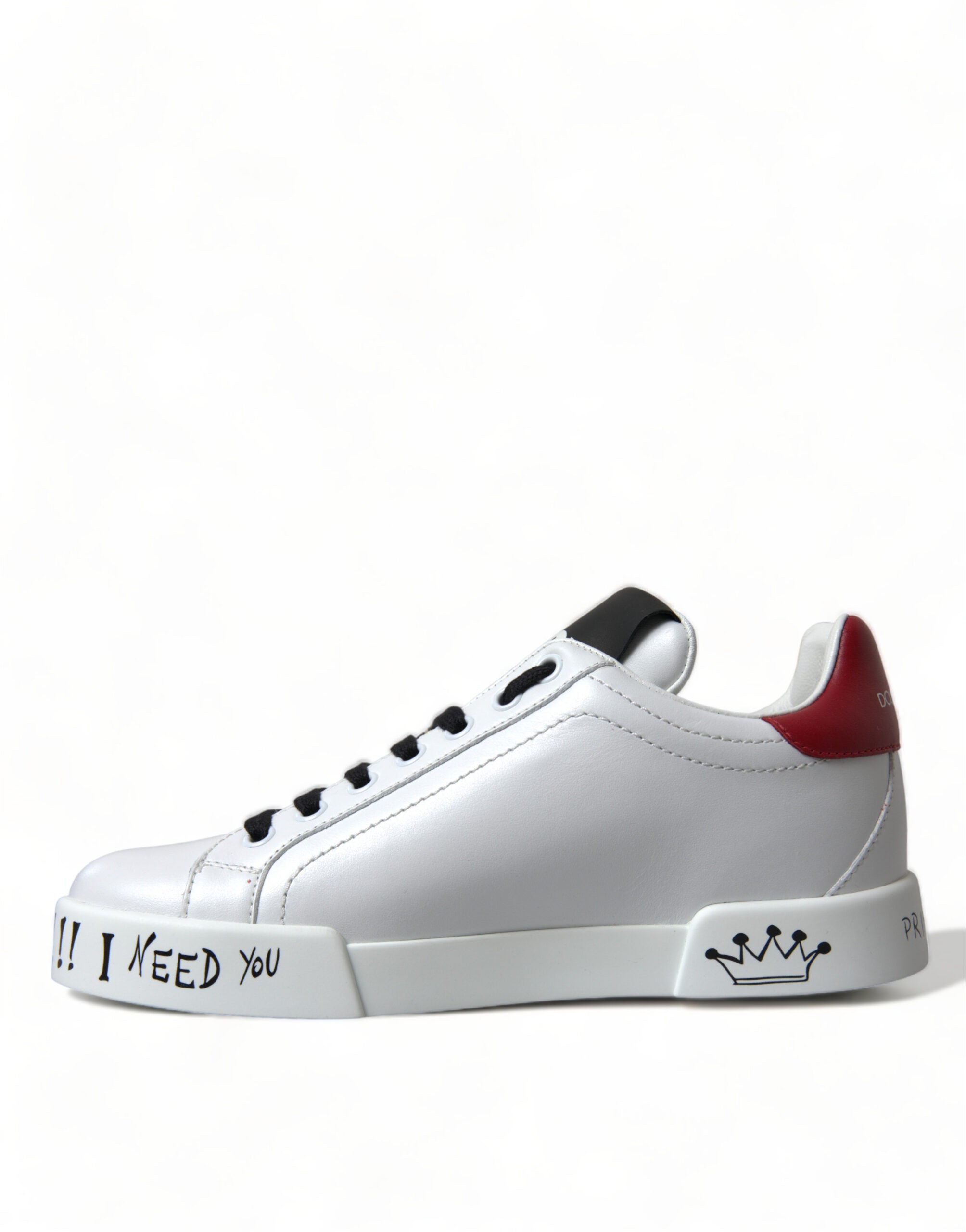 Dolce & Gabbana White Love Patch Portofino Classic Sneakers Shoes - DEA STILOSA MILANO