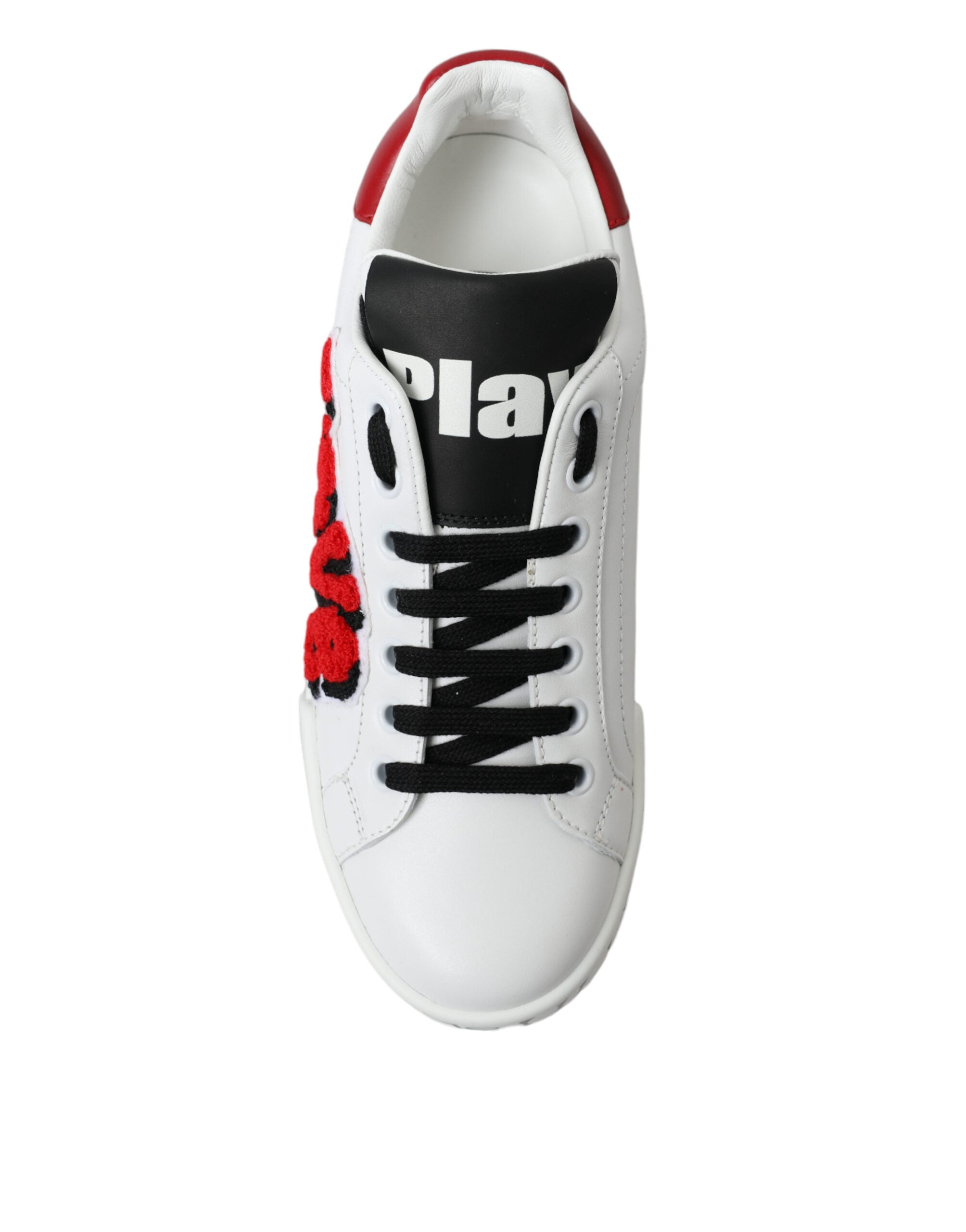 Dolce & Gabbana White Love Patch Portofino Classic Sneakers Shoes - DEA STILOSA MILANO