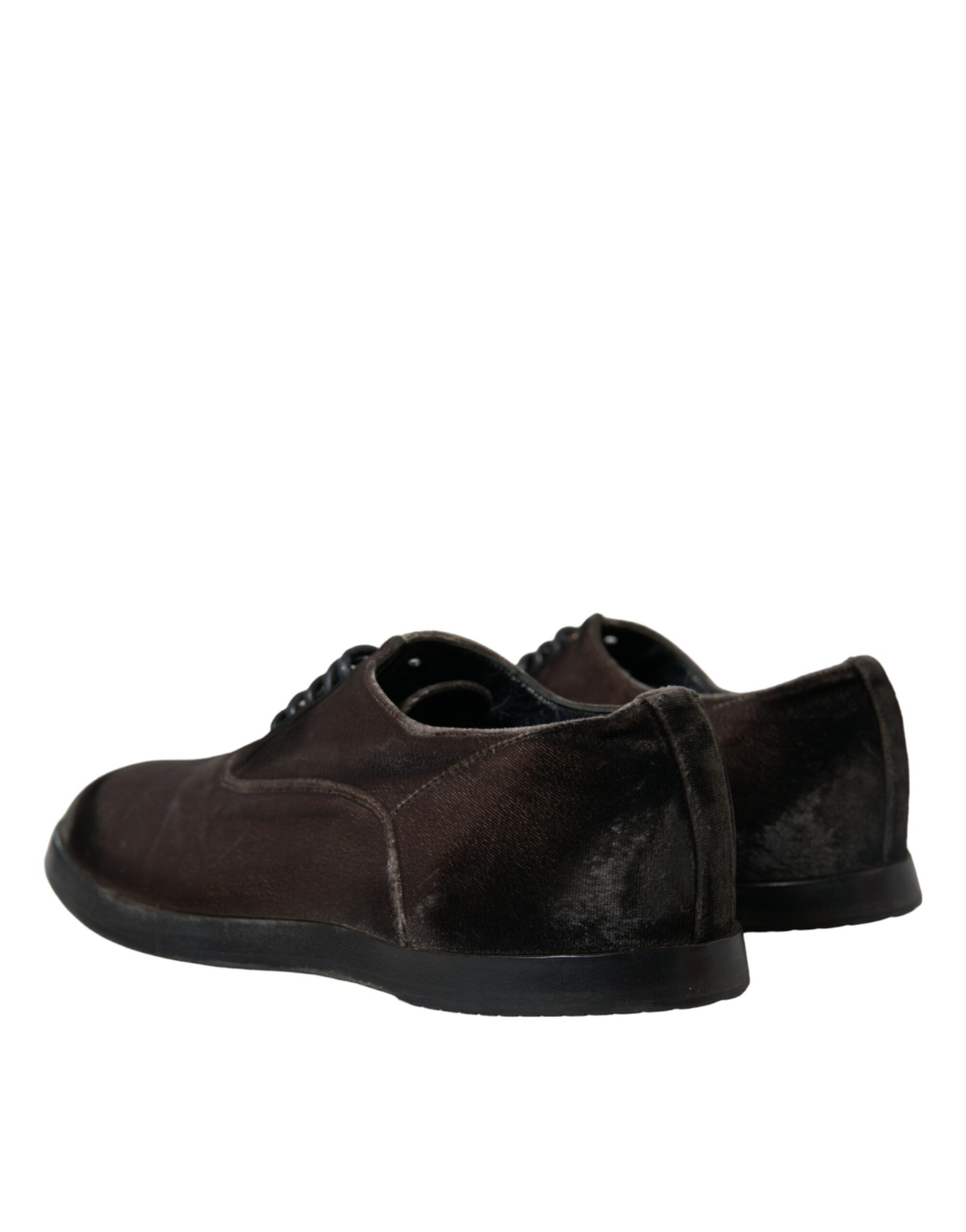 Dolce & Gabbana Brown Velvet Men Lace Up Oxford Dress Shoes - DEA STILOSA MILANO