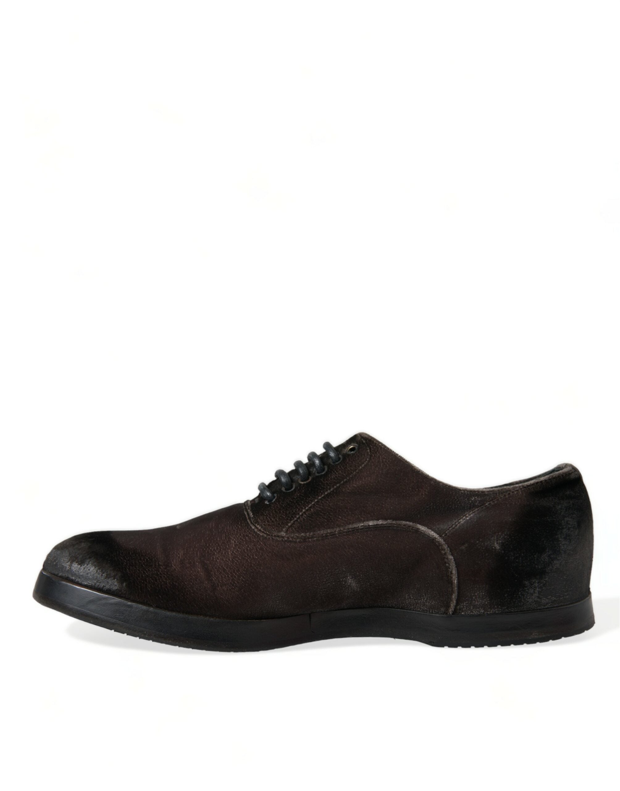 Dolce & Gabbana Brown Velvet Men Lace Up Oxford Dress Shoes - DEA STILOSA MILANO