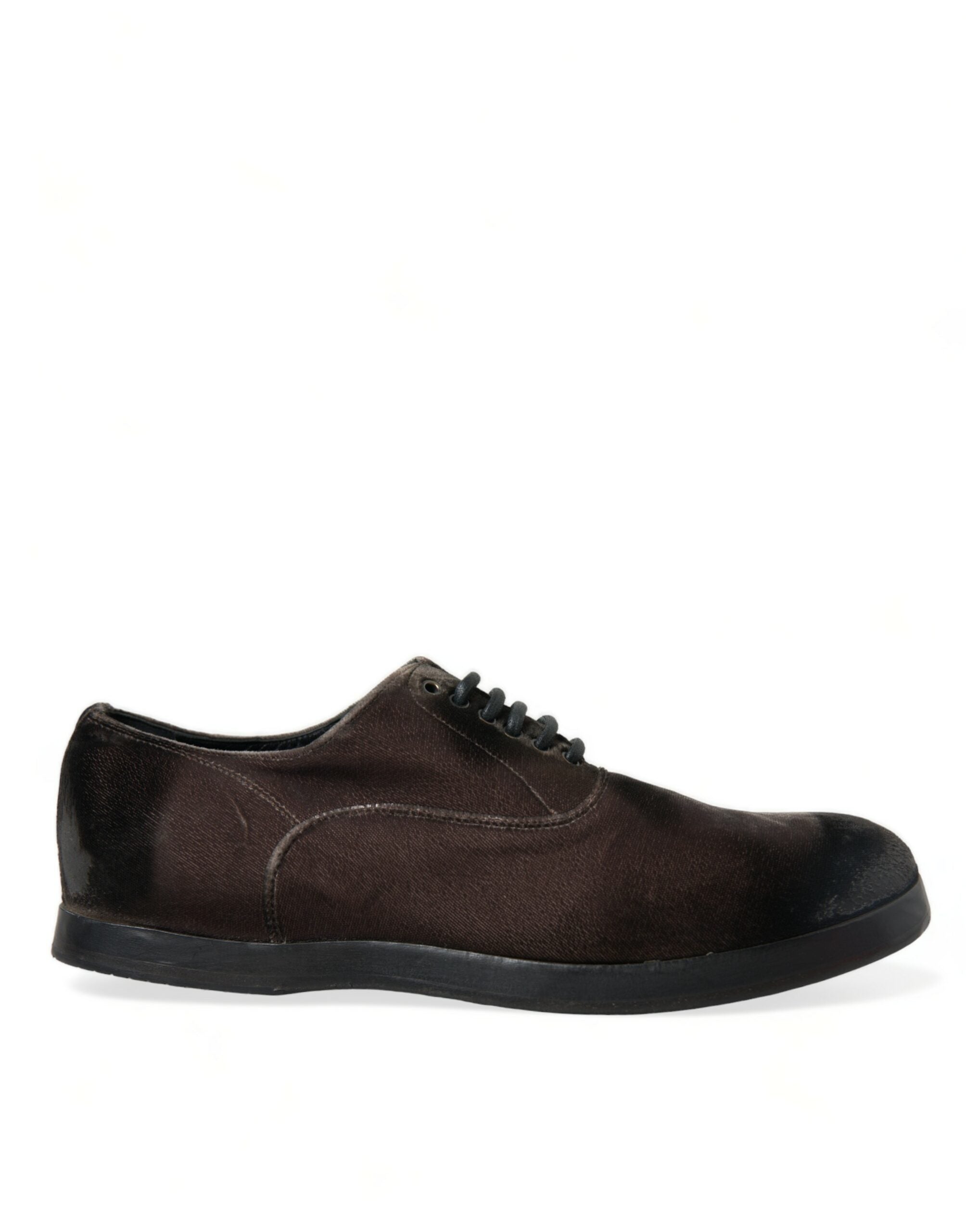 Dolce & Gabbana Brown Velvet Men Lace Up Oxford Dress Shoes - DEA STILOSA MILANO