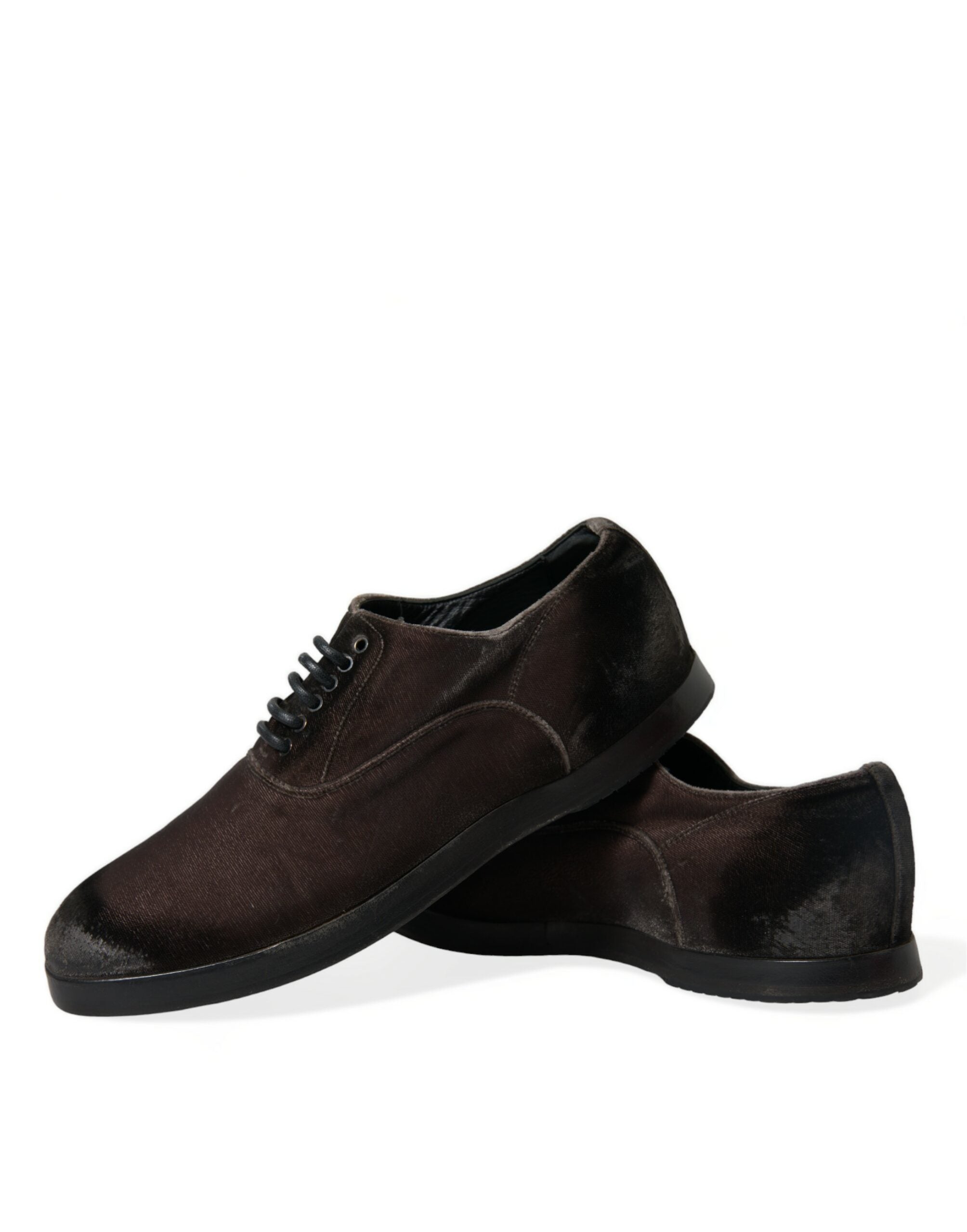 Dolce & Gabbana Brown Velvet Men Lace Up Oxford Dress Shoes - DEA STILOSA MILANO