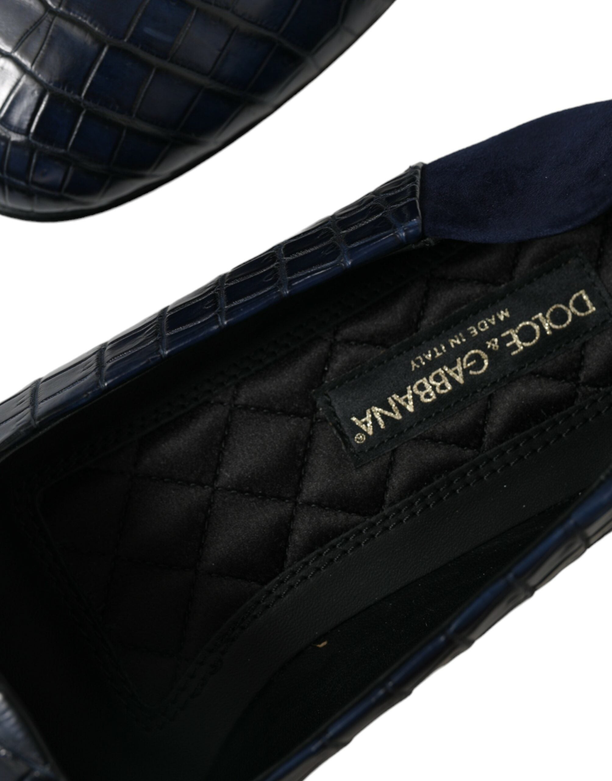 Dolce & Gabbana Blue Crocodile Leather Loafers Slip On Shoes - DEA STILOSA MILANO
