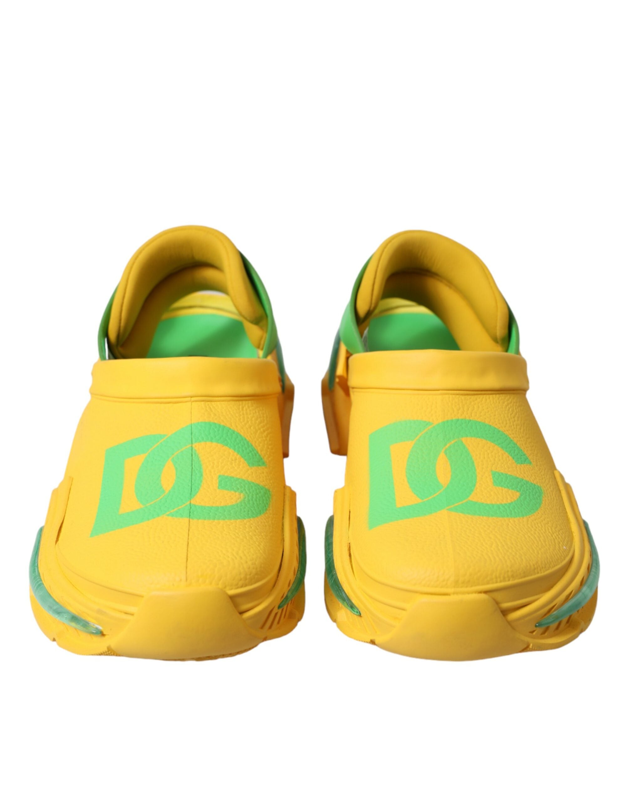 Dolce & Gabbana Yellow Green Rubber Clogs Men Slippers Men Shoes - DEA STILOSA MILANO