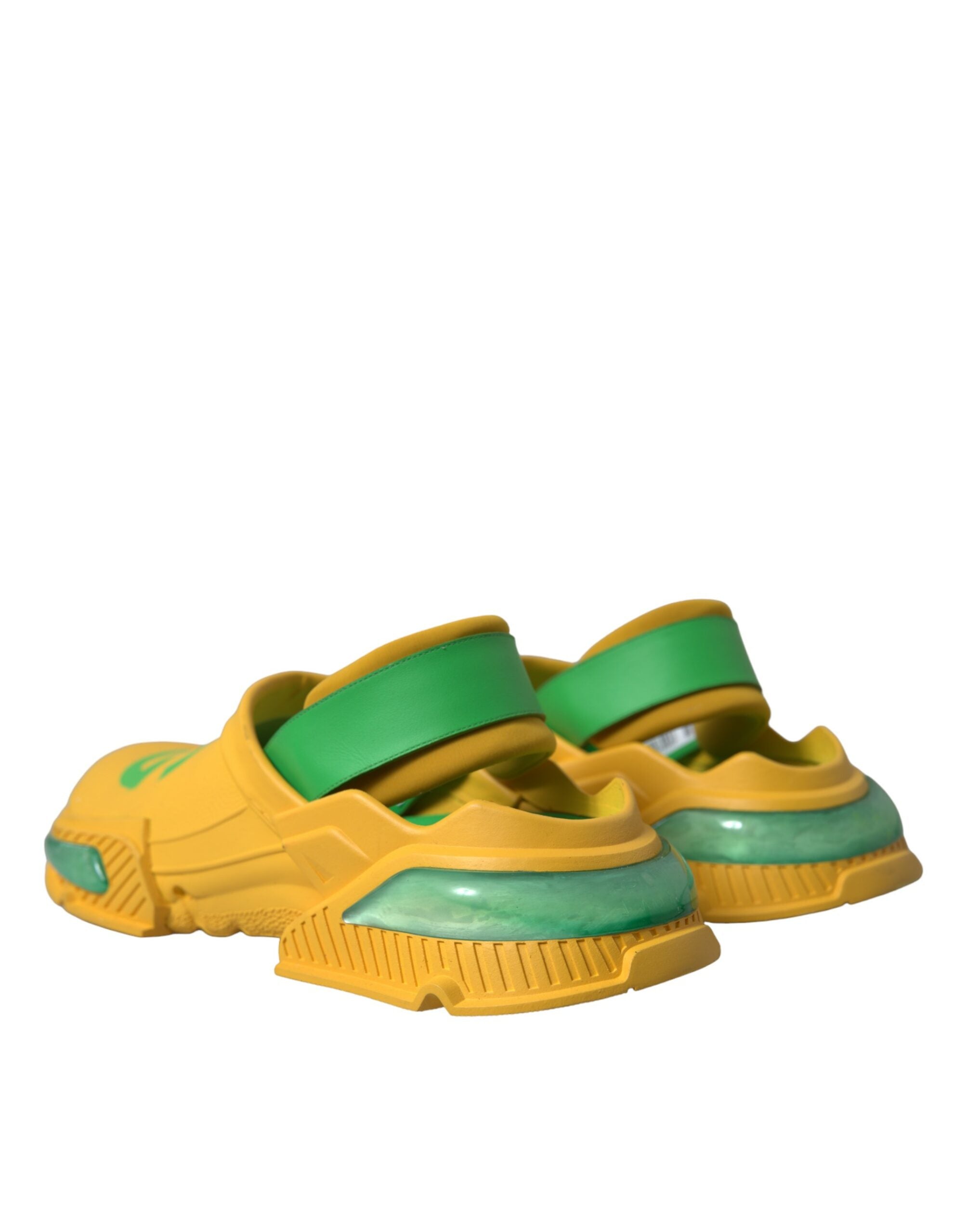 Dolce & Gabbana Yellow Green Rubber Clogs Men Slippers Men Shoes - DEA STILOSA MILANO