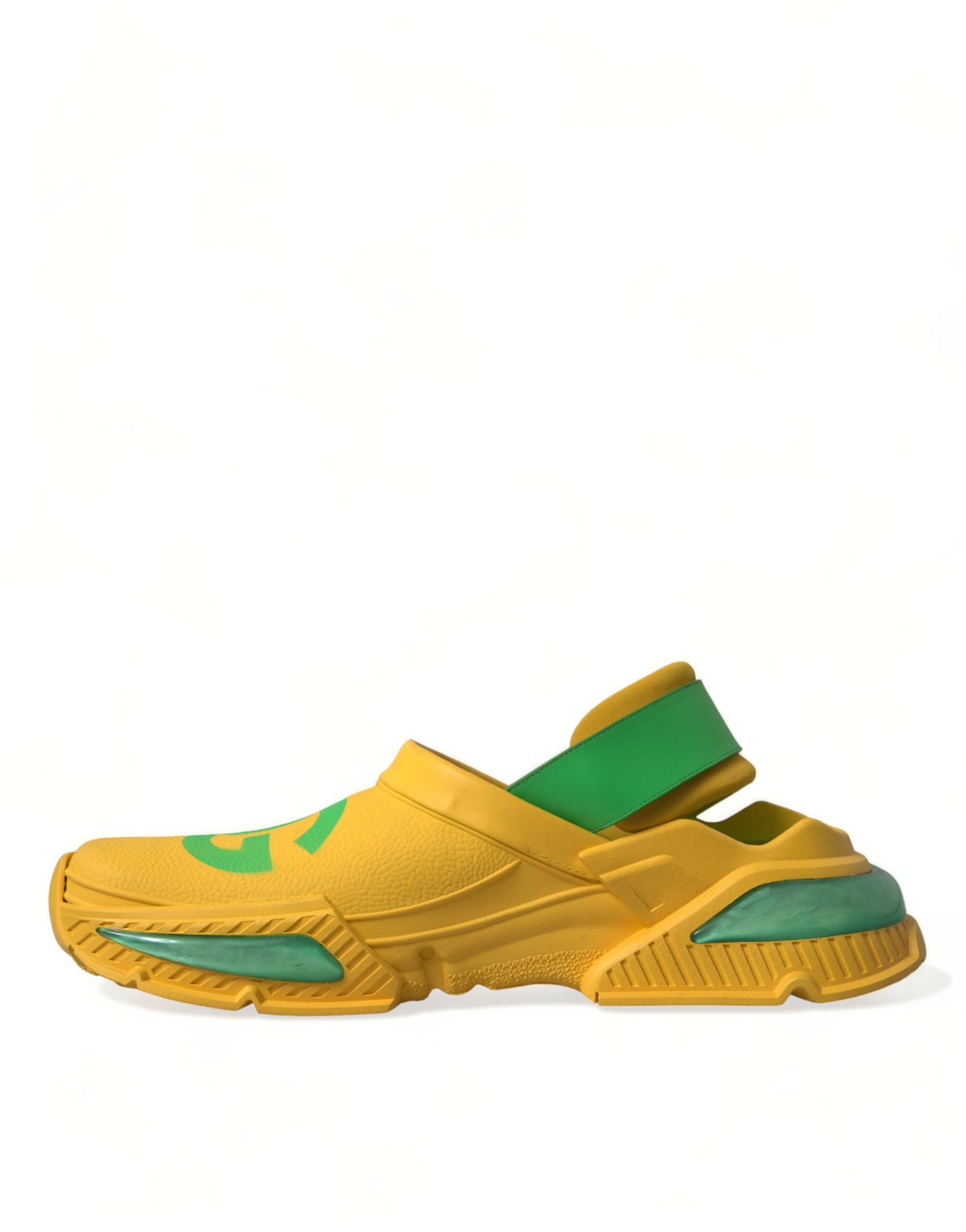 Dolce & Gabbana Yellow Green Rubber Clogs Men Slippers Men Shoes - DEA STILOSA MILANO