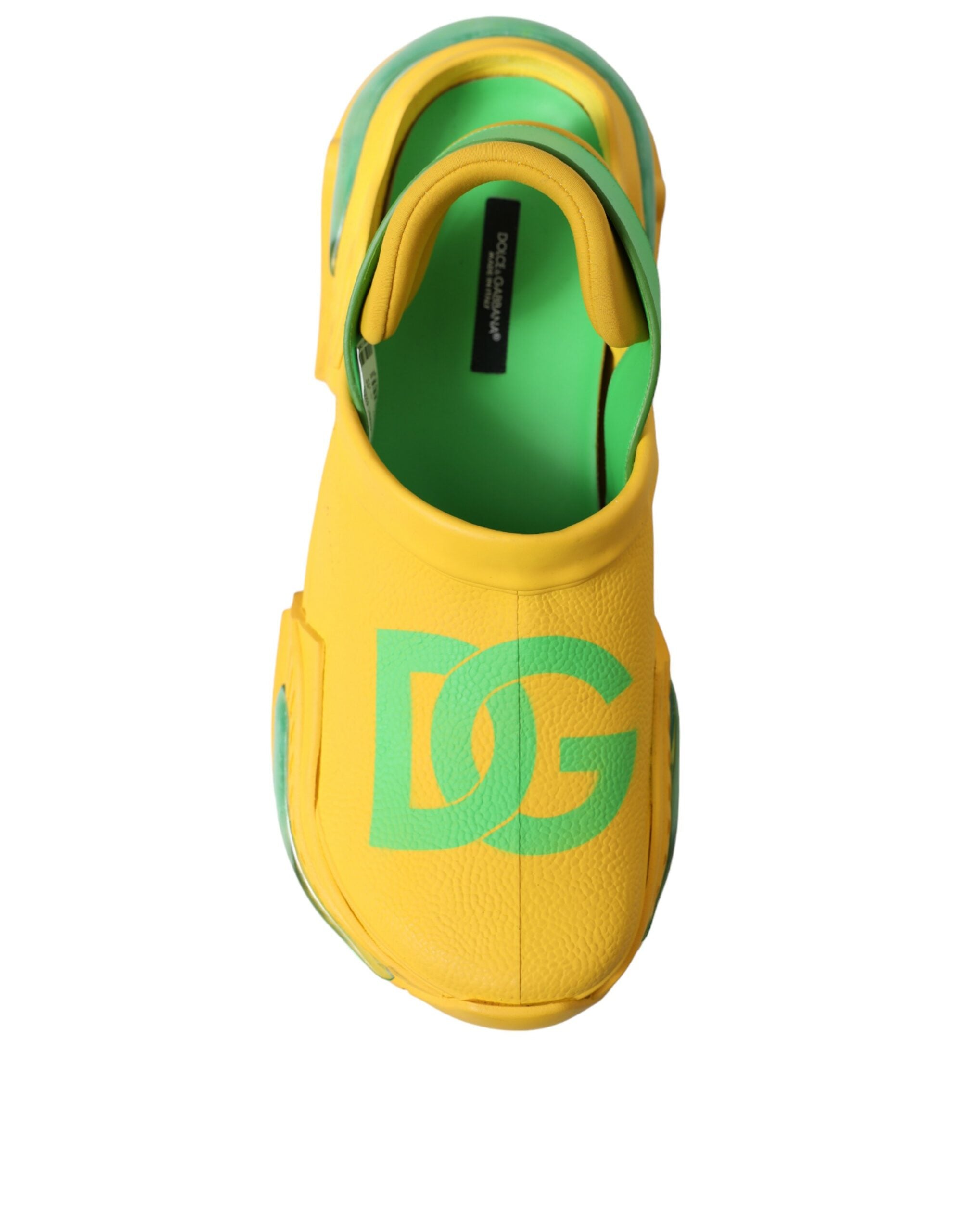 Dolce & Gabbana Yellow Green Rubber Clogs Men Slippers Men Shoes - DEA STILOSA MILANO
