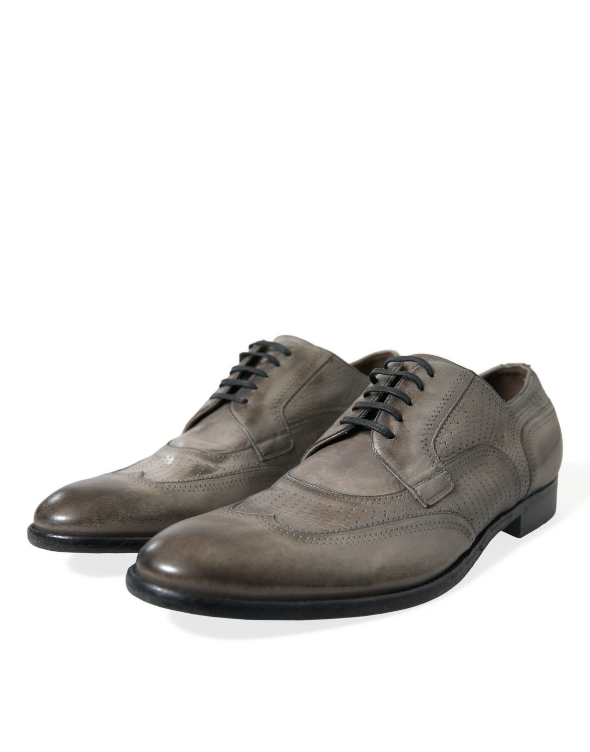 Dolce & Gabbana Brown Leather Lace Up Formal Derby Dress Shoes - DEA STILOSA MILANO