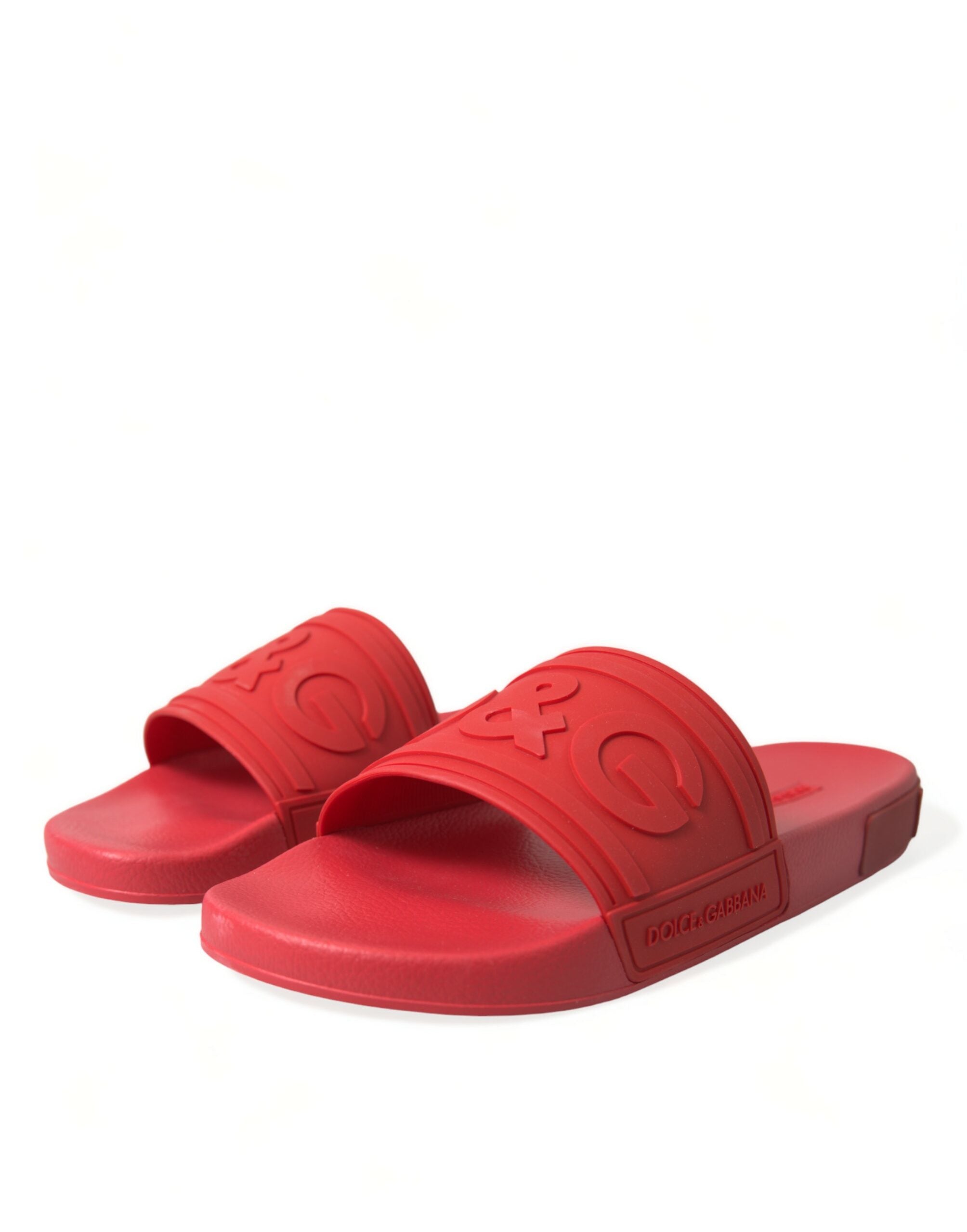 Dolce & Gabbana Red Rubber Sandals Slippers Beachwear Shoes - DEA STILOSA MILANO