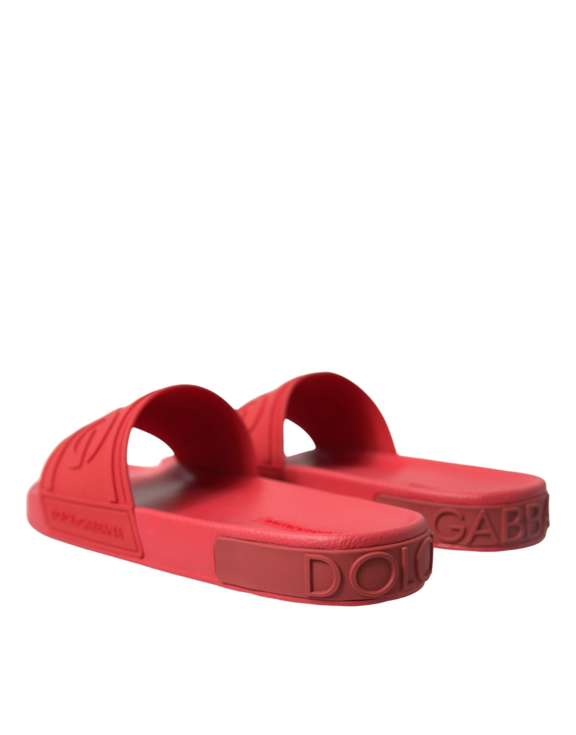 Dolce & Gabbana Red Rubber Sandals Slippers Beachwear Shoes - DEA STILOSA MILANO
