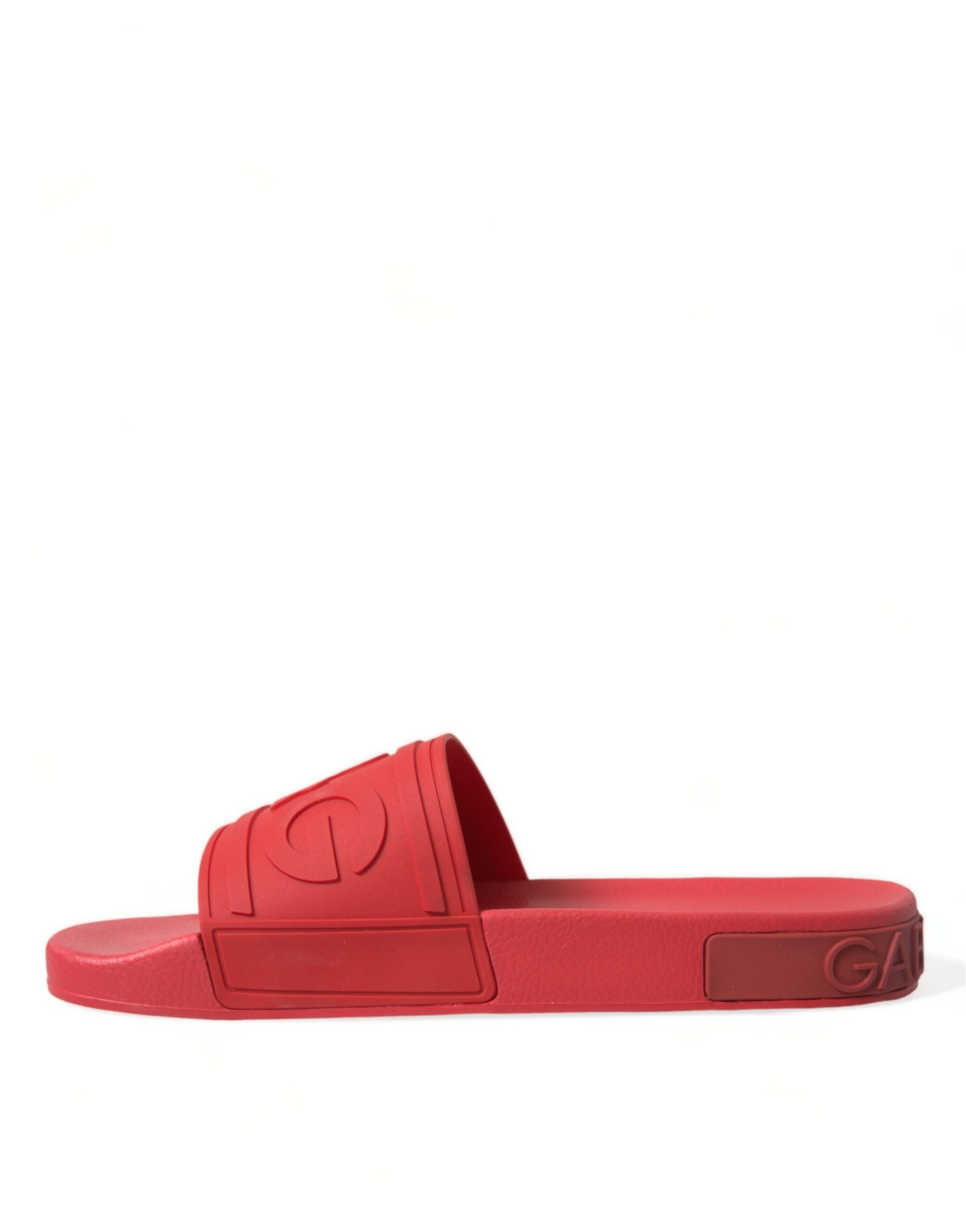 Dolce & Gabbana Red Rubber Sandals Slippers Beachwear Shoes - DEA STILOSA MILANO