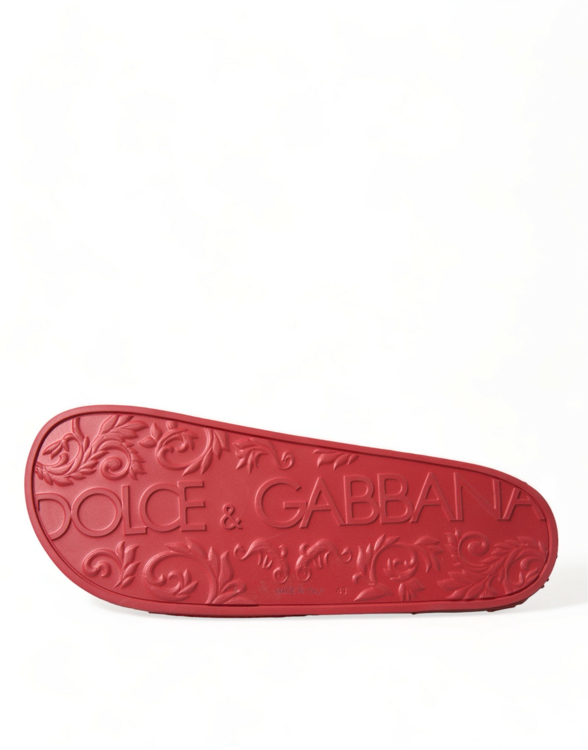 Dolce & Gabbana Red Rubber Sandals Slippers Beachwear Shoes - DEA STILOSA MILANO