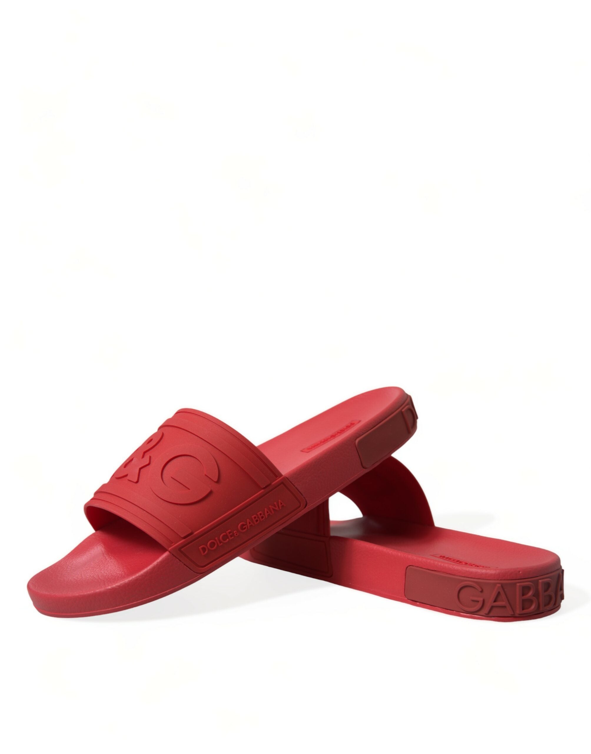 Dolce & Gabbana Red Rubber Sandals Slippers Beachwear Shoes - DEA STILOSA MILANO