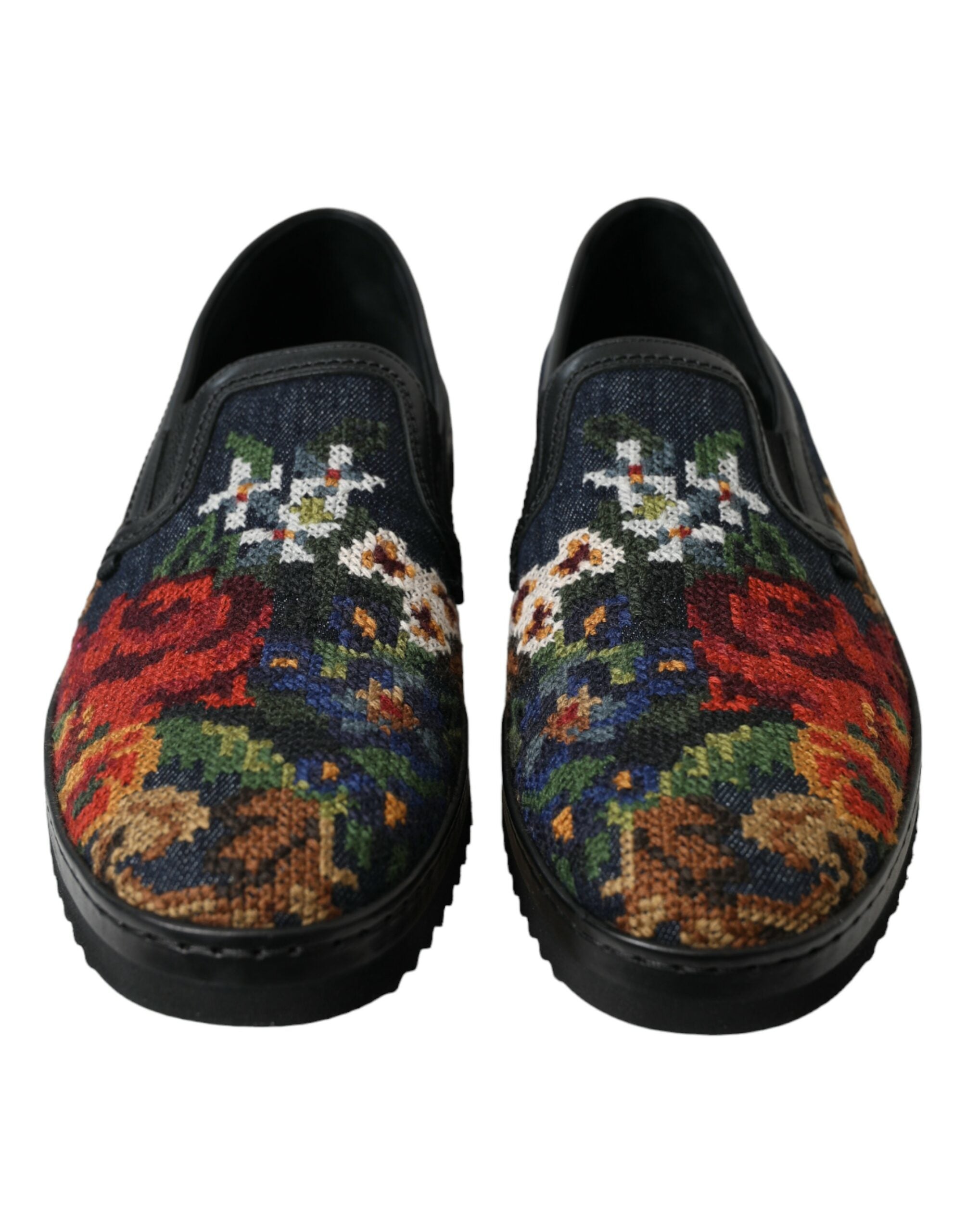 Dolce & Gabbana Multicolor Floral Slippers Men Loafers Shoes - DEA STILOSA MILANO