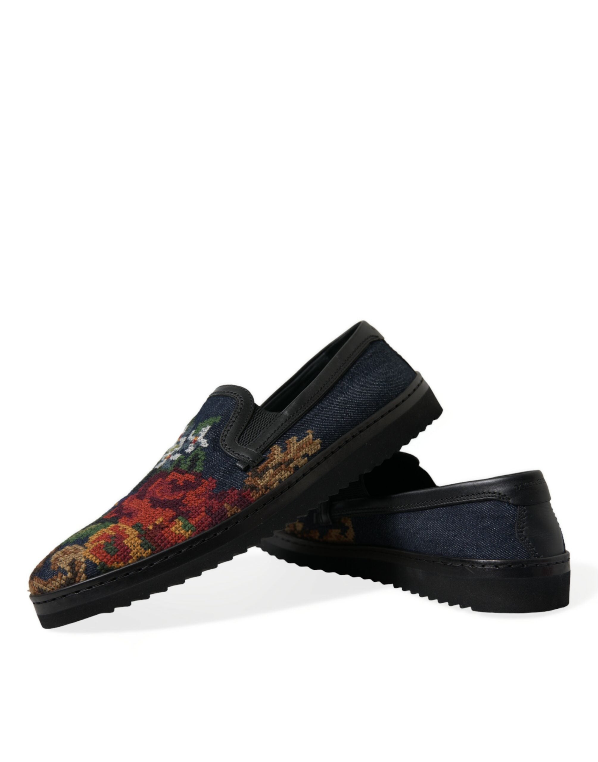 Dolce & Gabbana Multicolor Floral Slippers Men Loafers Shoes - DEA STILOSA MILANO