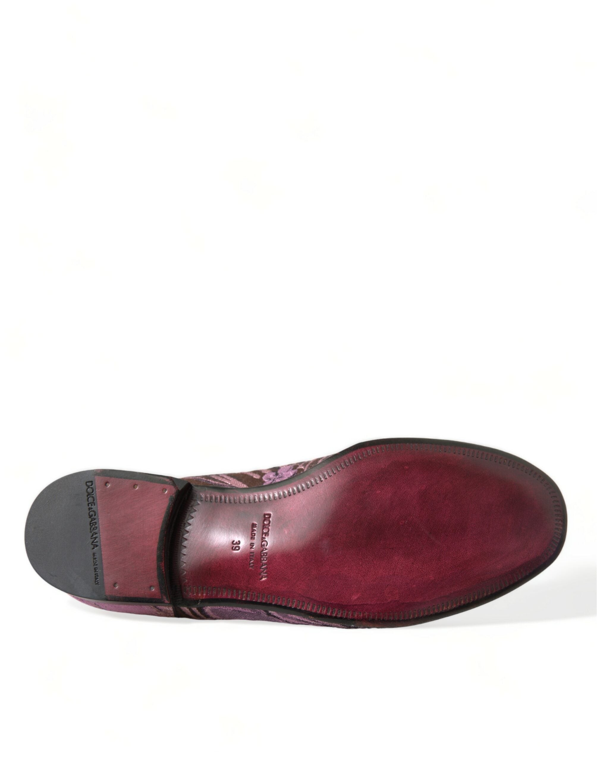 Dolce & Gabbana Pink Printed Crystal Embellished Loafers Dress Shoes - DEA STILOSA MILANO