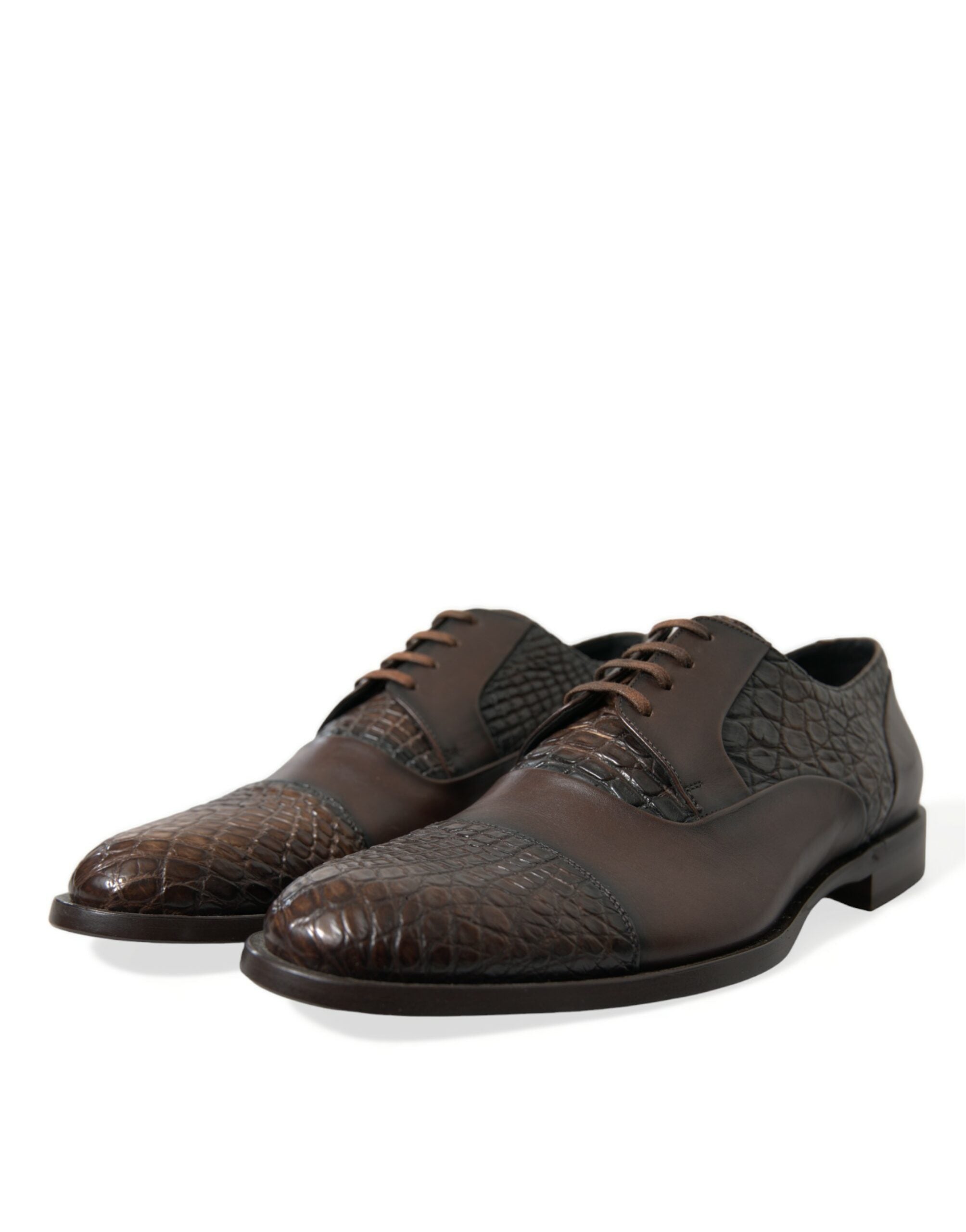 Dolce & Gabbana Brown Exotic Leather Lace Up Oxford Dress Shoes - DEA STILOSA MILANO
