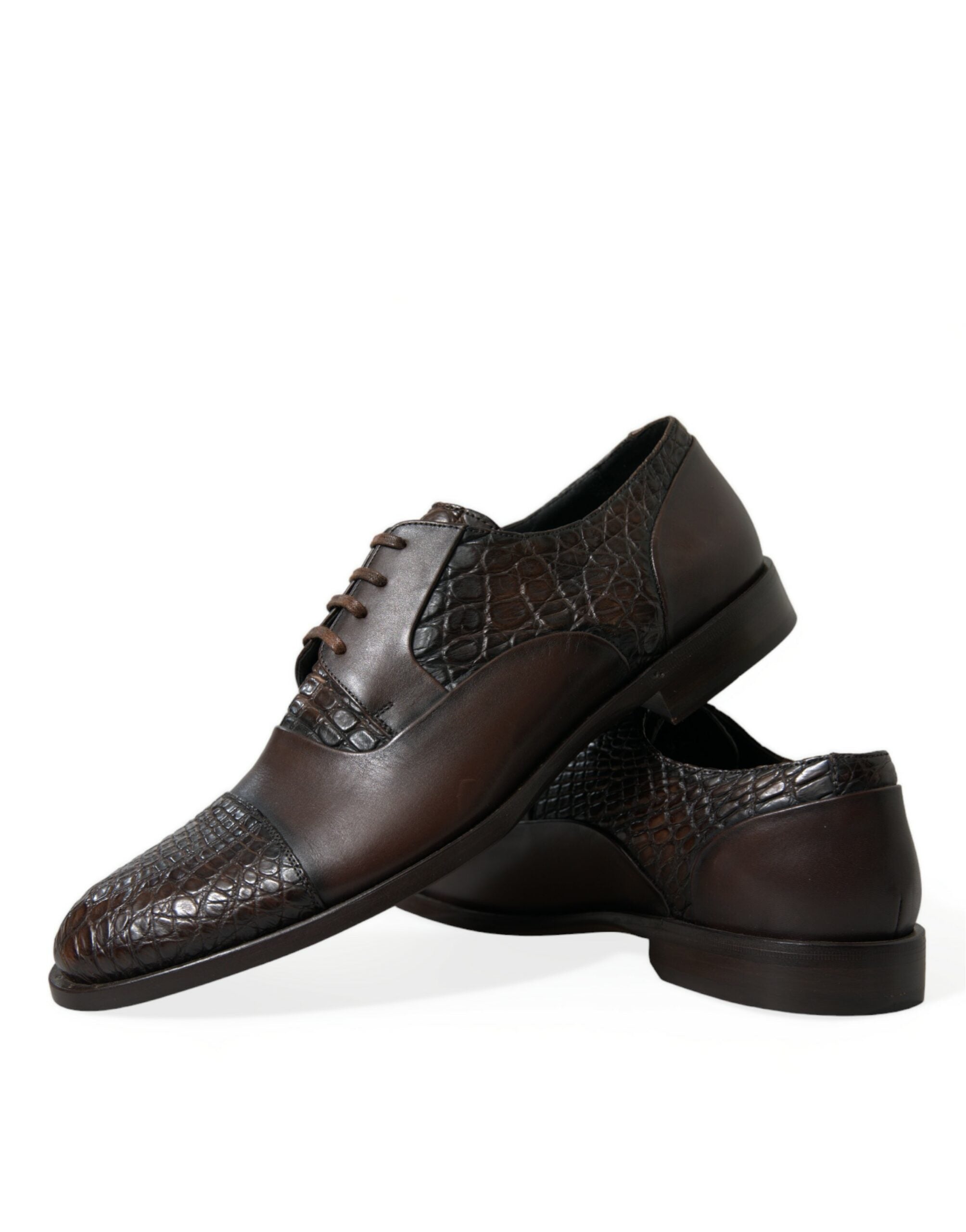 Dolce & Gabbana Brown Exotic Leather Lace Up Oxford Dress Shoes - DEA STILOSA MILANO