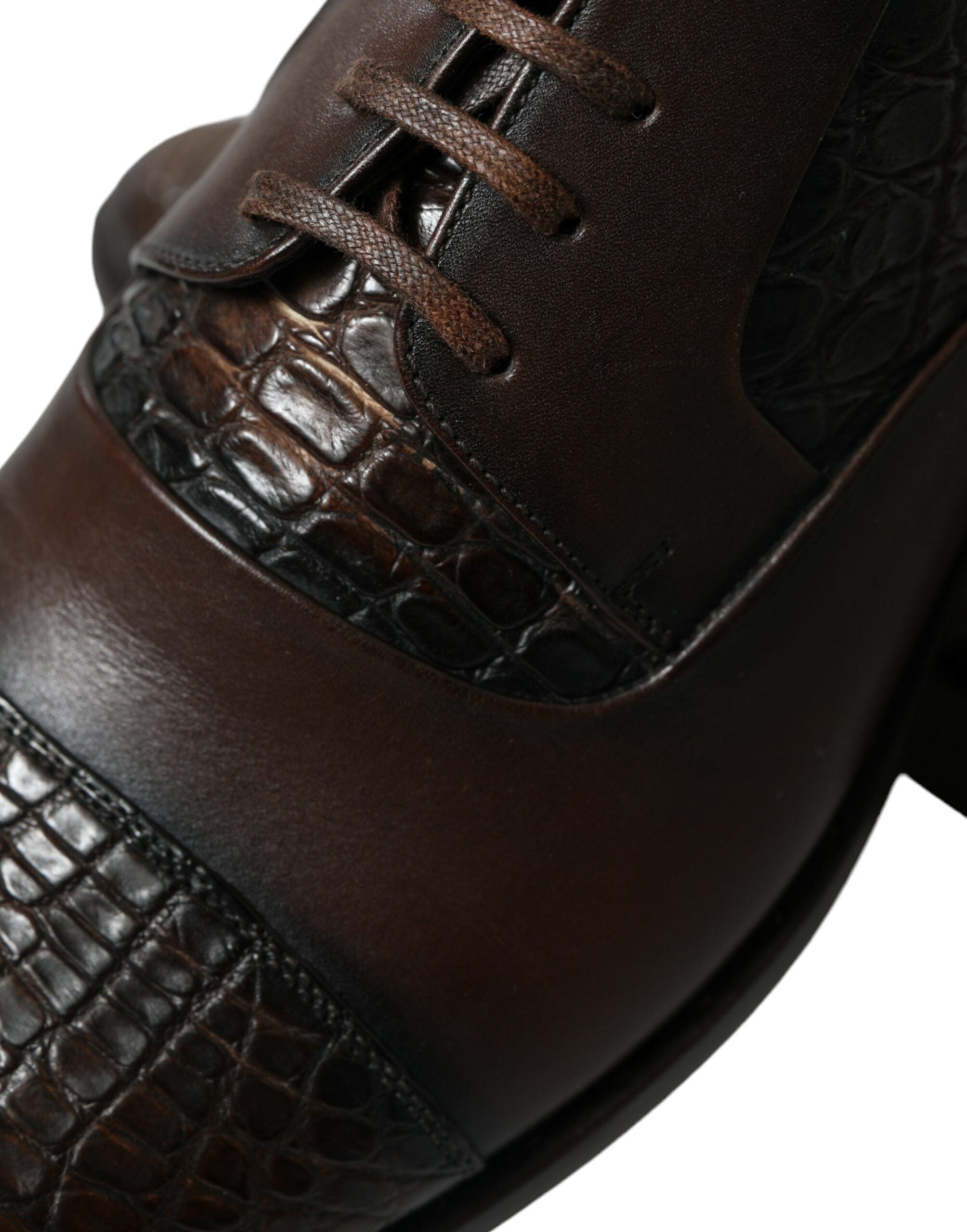 Dolce & Gabbana Brown Exotic Leather Lace Up Oxford Dress Shoes - DEA STILOSA MILANO