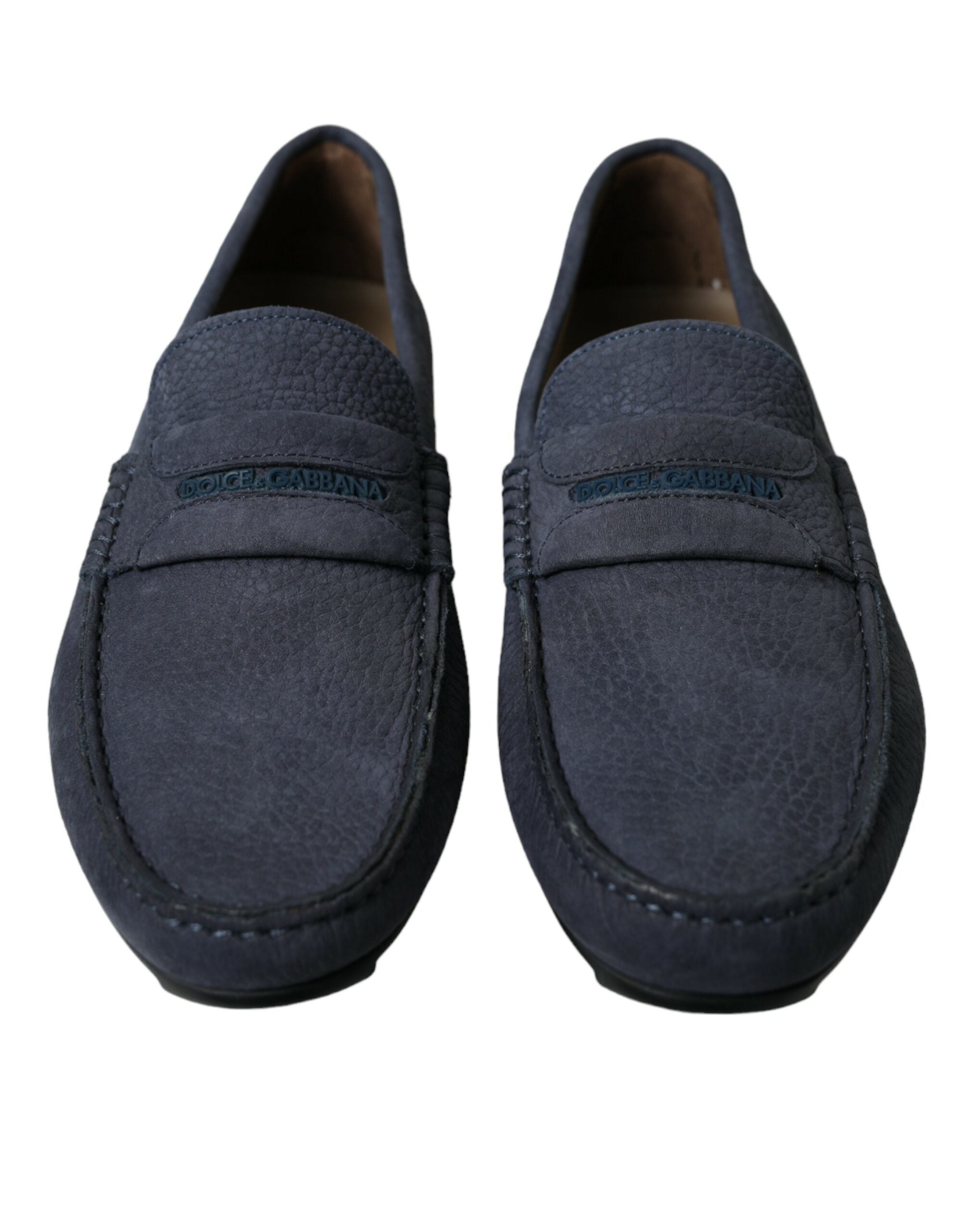 Dolce & Gabbana Blue Calfskin Leather Slip On Moccasin Shoes - DEA STILOSA MILANO