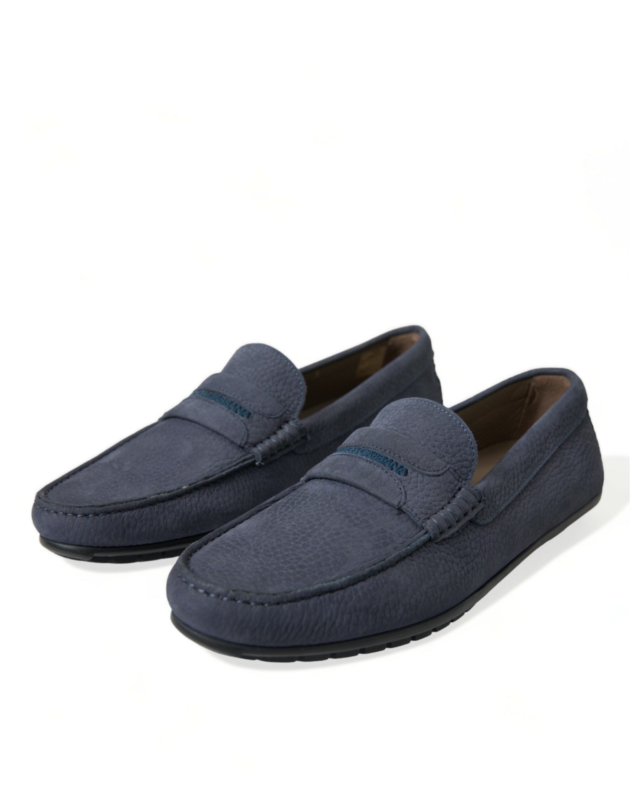 Dolce & Gabbana Blue Calfskin Leather Slip On Moccasin Shoes - DEA STILOSA MILANO