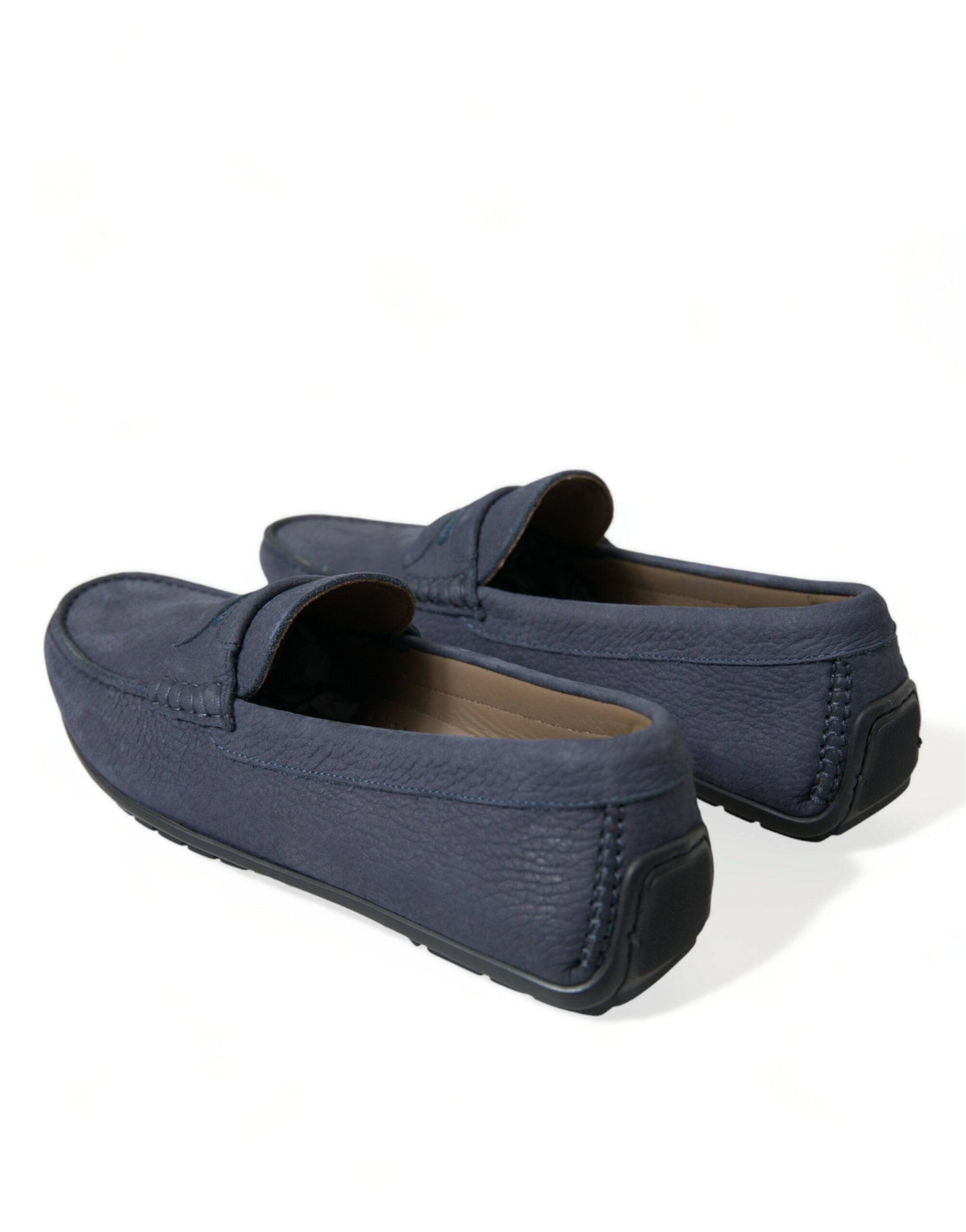 Dolce & Gabbana Blue Calfskin Leather Slip On Moccasin Shoes - DEA STILOSA MILANO