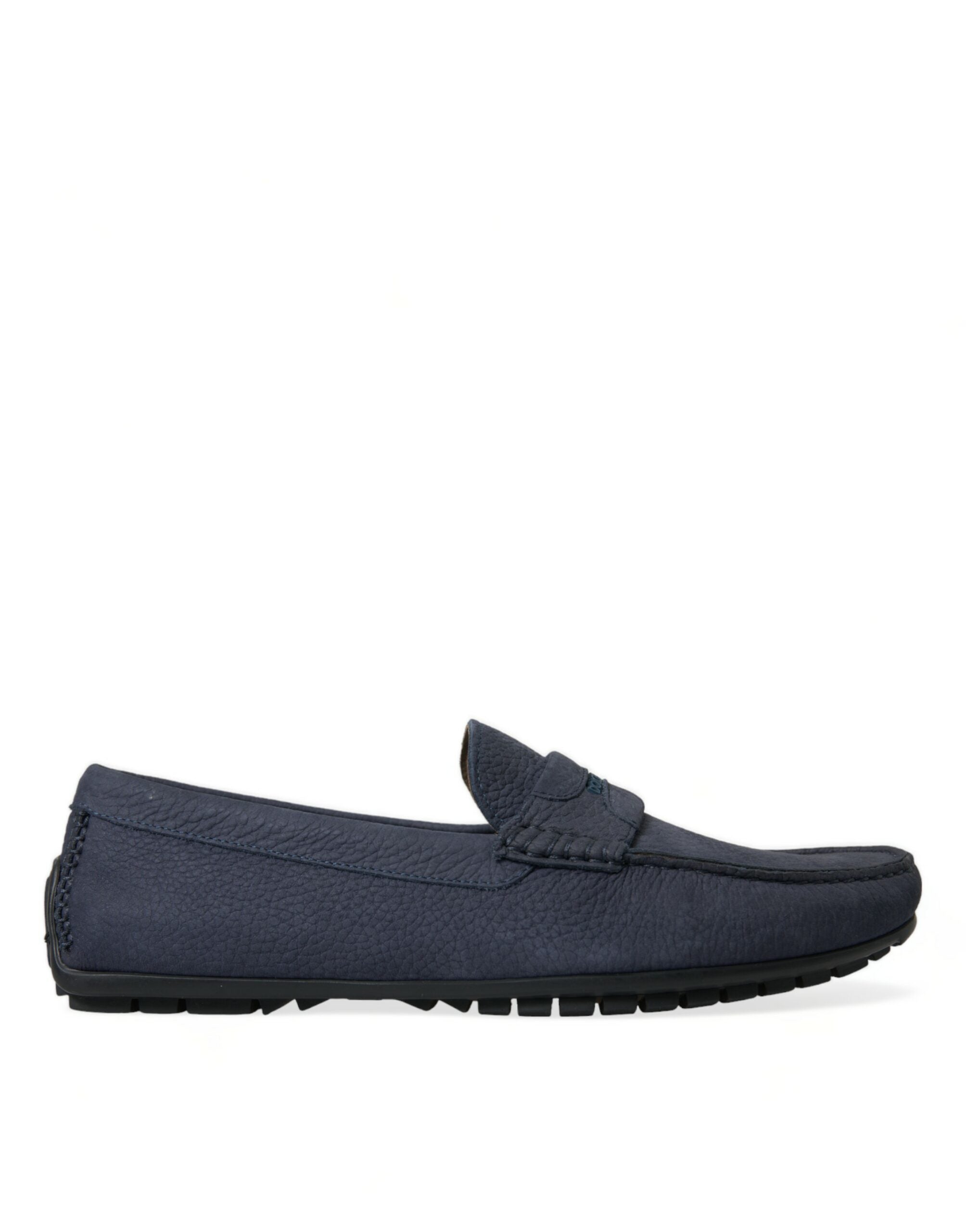 Dolce & Gabbana Blue Calfskin Leather Slip On Moccasin Shoes - DEA STILOSA MILANO