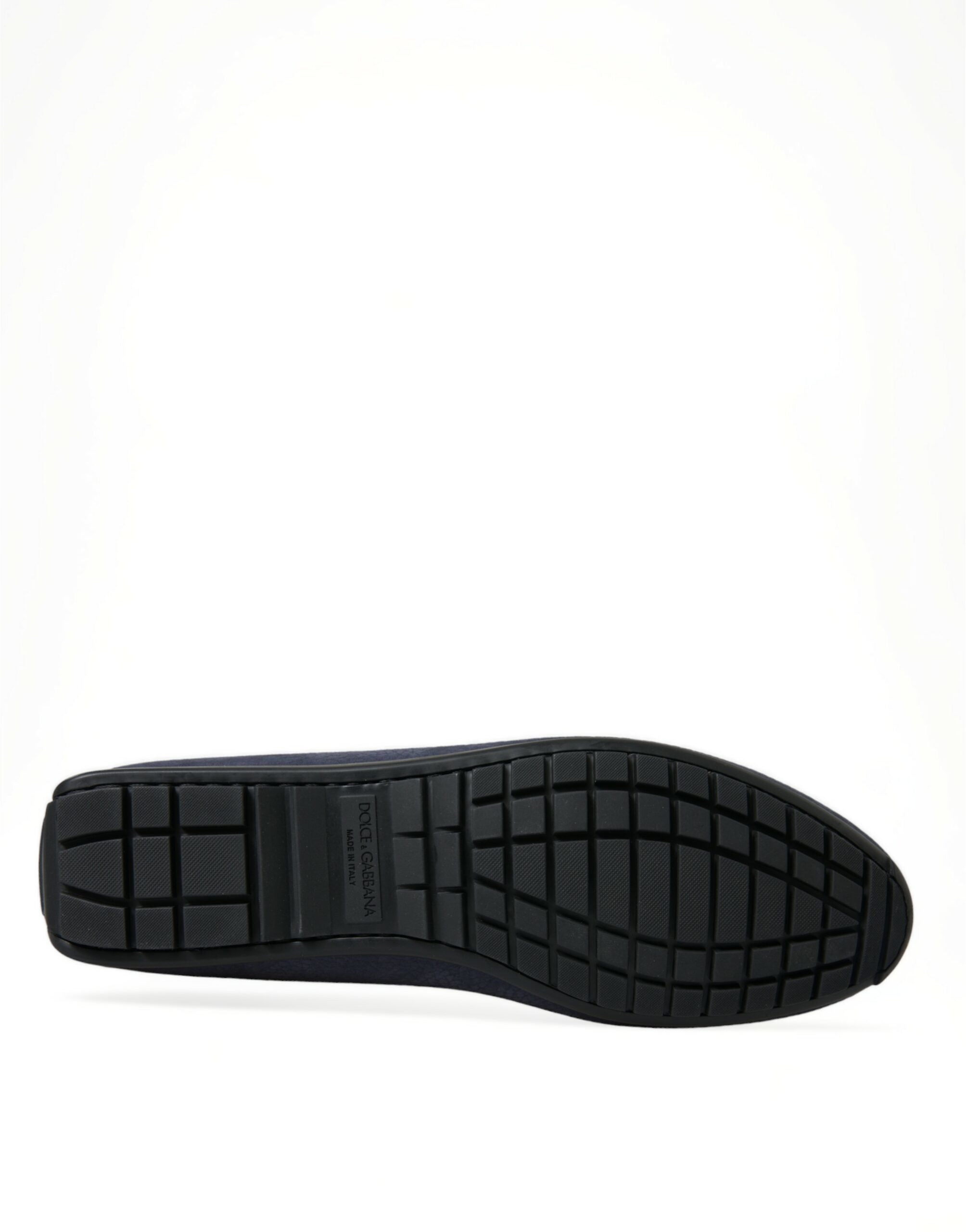 Dolce & Gabbana Blue Calfskin Leather Slip On Moccasin Shoes - DEA STILOSA MILANO