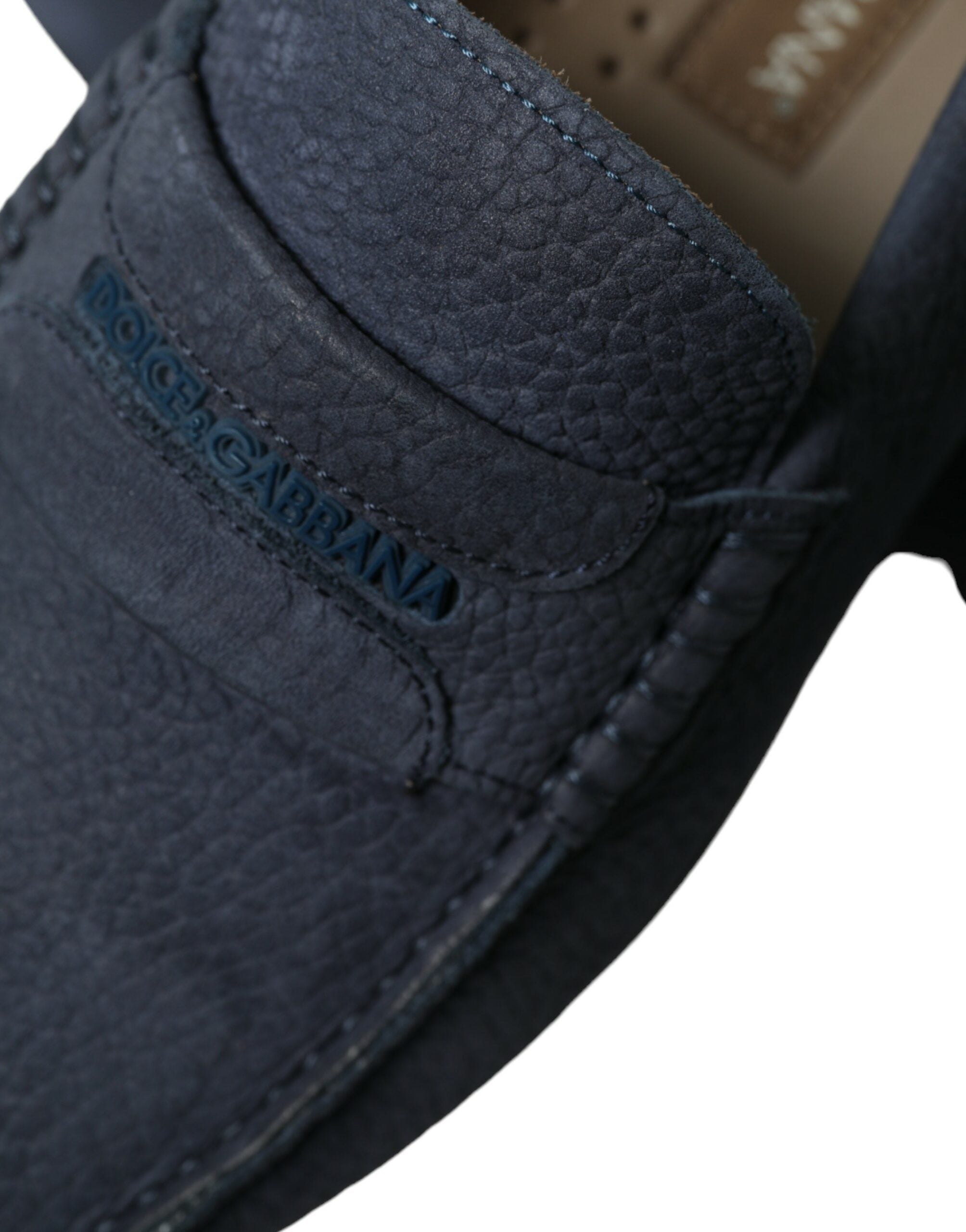 Dolce & Gabbana Blue Calfskin Leather Slip On Moccasin Shoes - DEA STILOSA MILANO