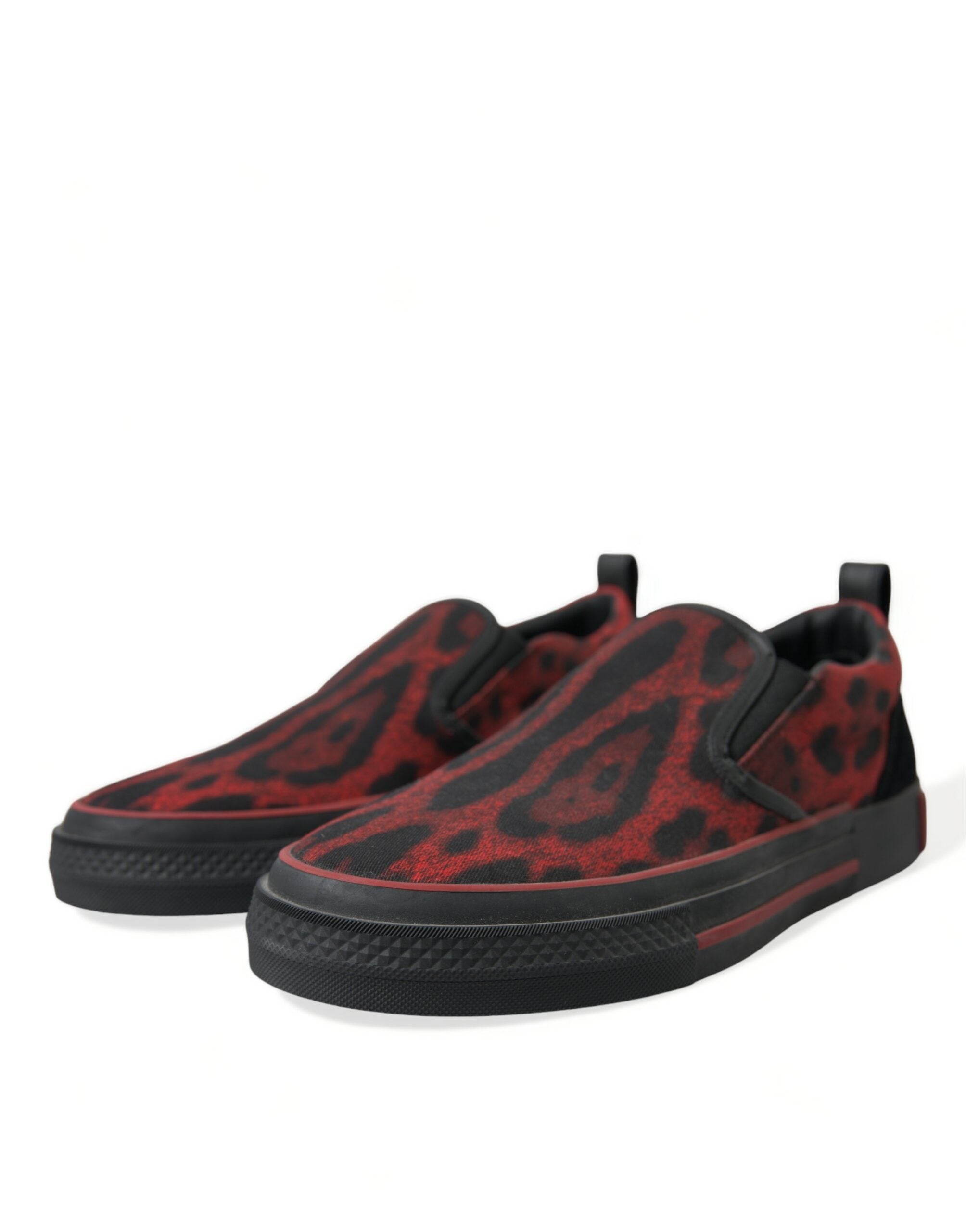 Dolce & Gabbana Red Black Leopard Loafers Men Sneakers Shoes - DEA STILOSA MILANO