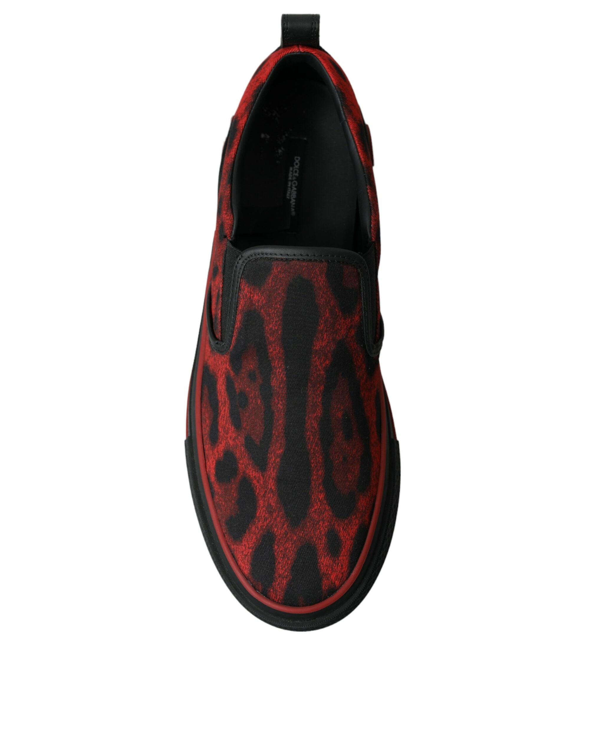 Dolce & Gabbana Red Black Leopard Loafers Men Sneakers Shoes - DEA STILOSA MILANO