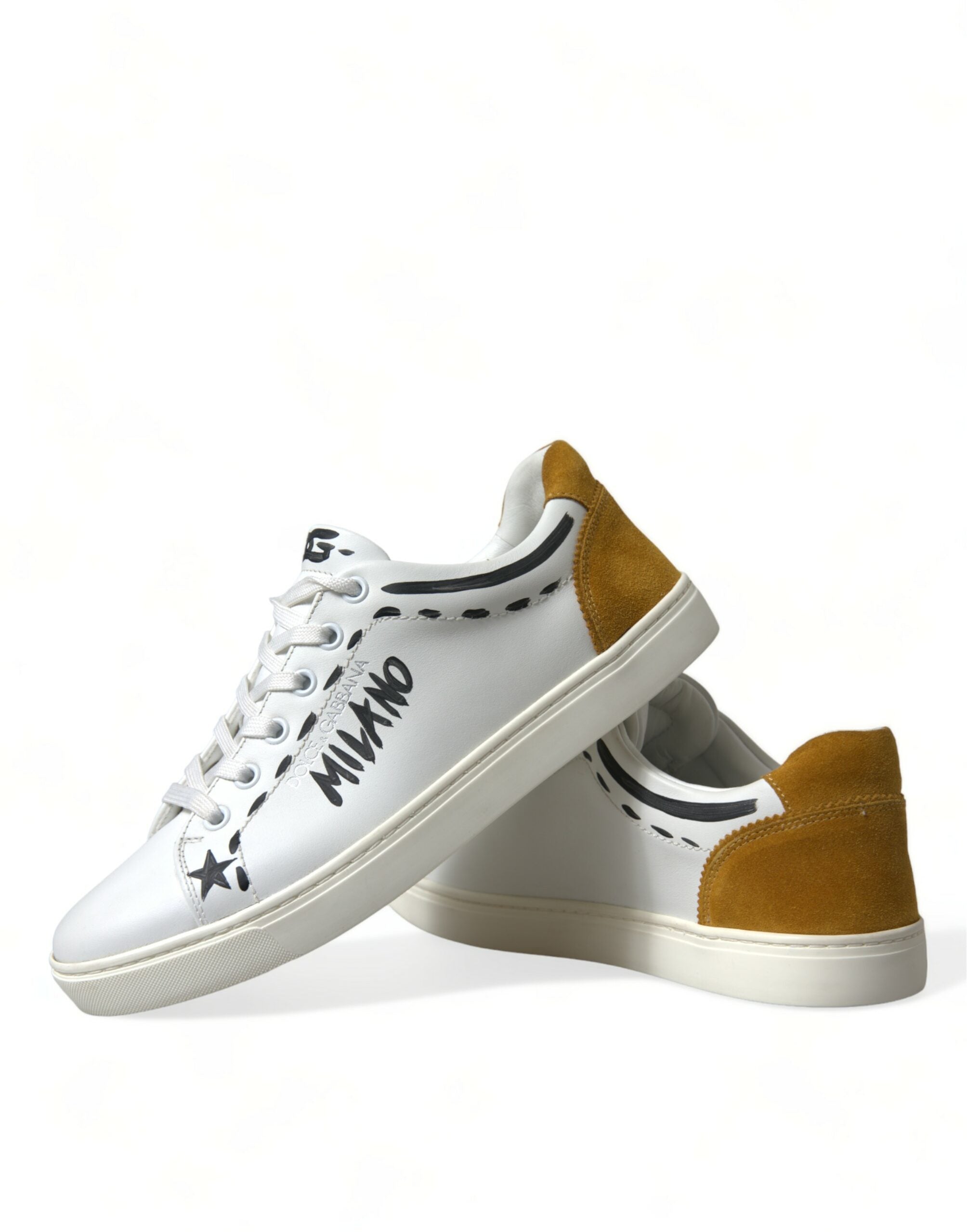 Dolce & Gabbana White Leather LOVE Milano Men Sneakers Shoes - DEA STILOSA MILANO