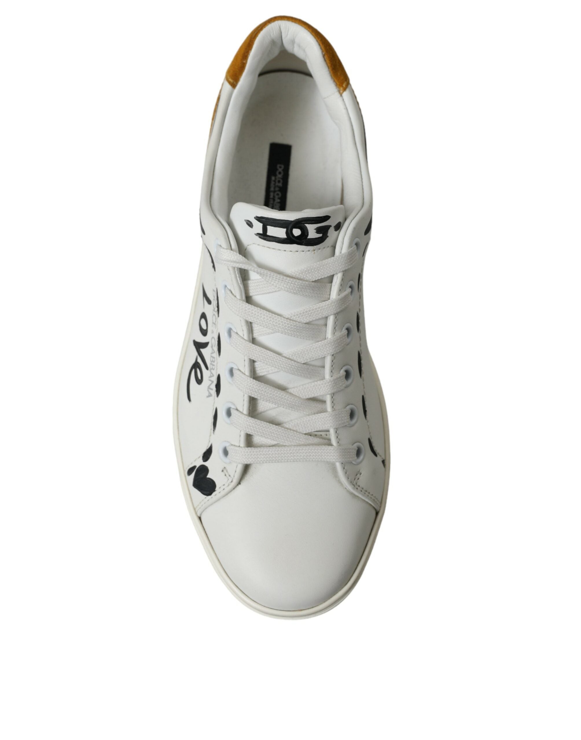 Dolce & Gabbana White Leather LOVE Milano Men Sneakers Shoes - DEA STILOSA MILANO