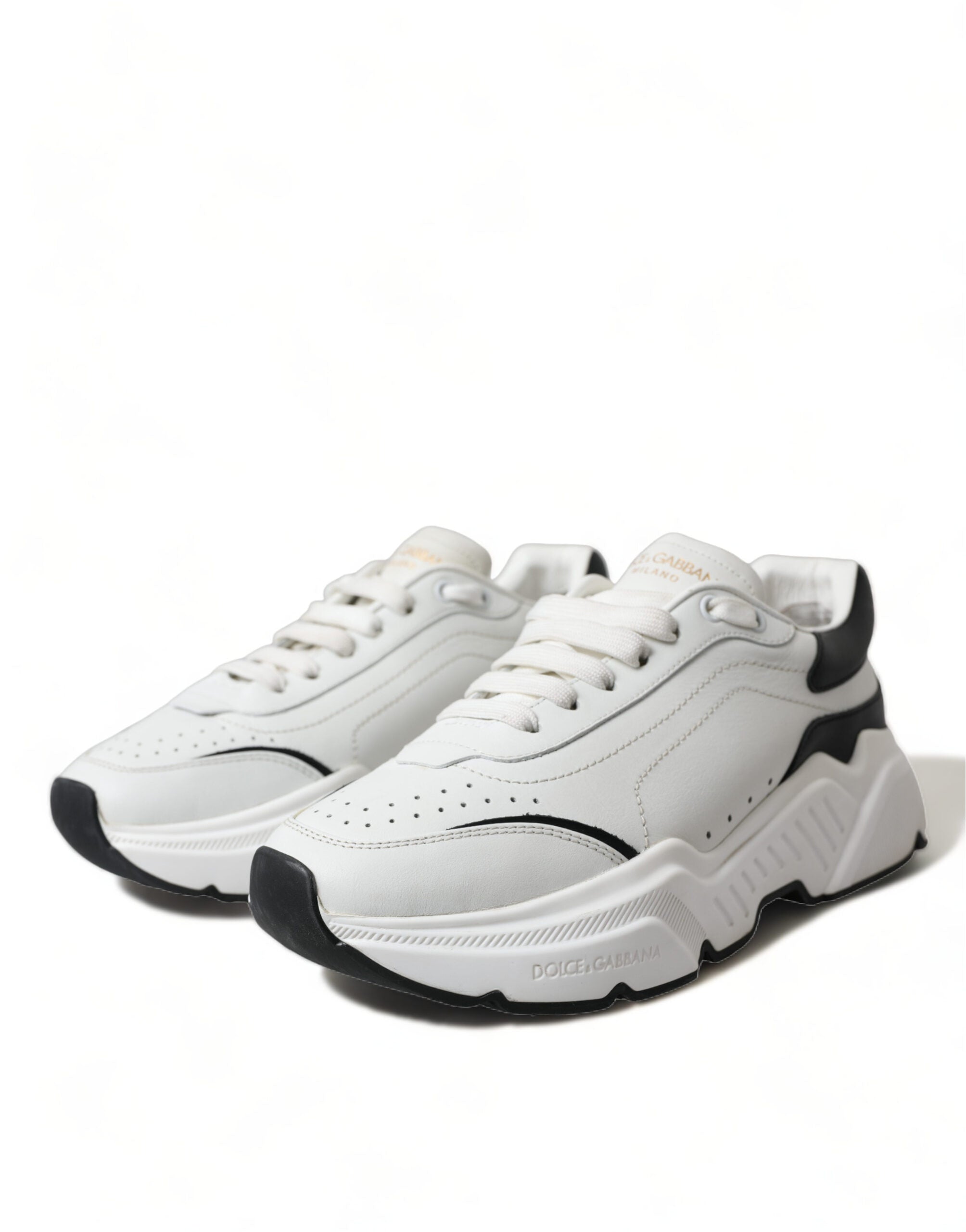 Dolce & Gabbana White Black Low Top Daymaster Sneakers Shoes - DEA STILOSA MILANO