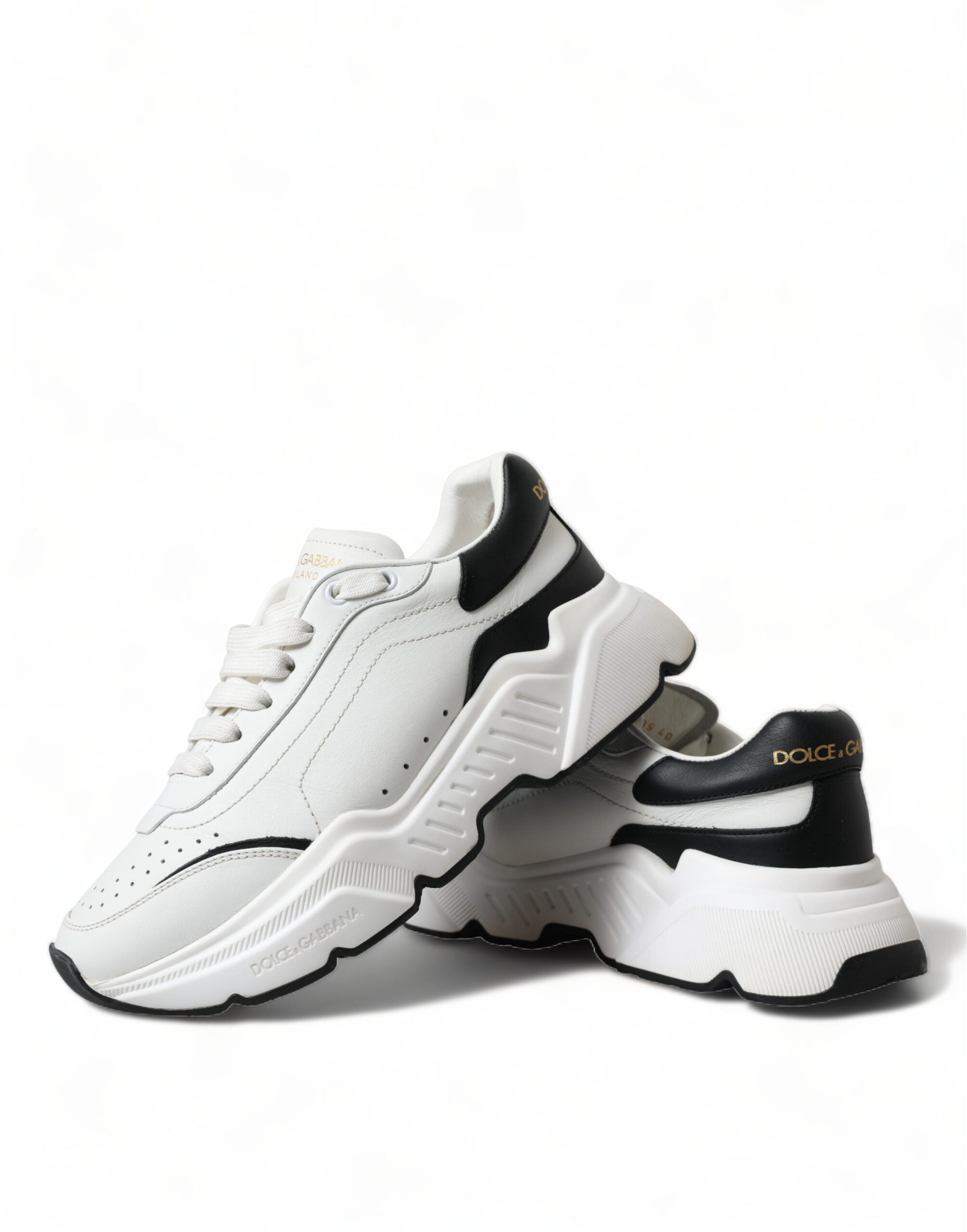 Dolce & Gabbana White Black Low Top Daymaster Sneakers Shoes - DEA STILOSA MILANO