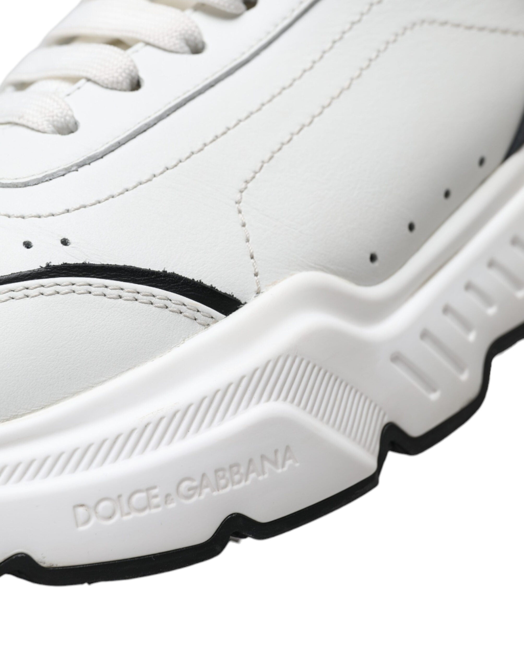 Dolce & Gabbana White Black Low Top Daymaster Sneakers Shoes - DEA STILOSA MILANO