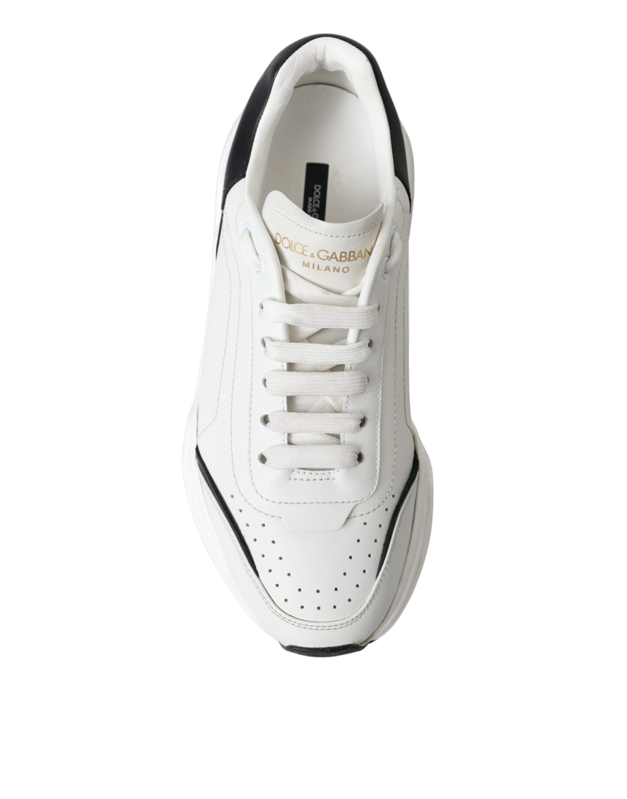 Dolce & Gabbana White Black Low Top Daymaster Sneakers Shoes - DEA STILOSA MILANO
