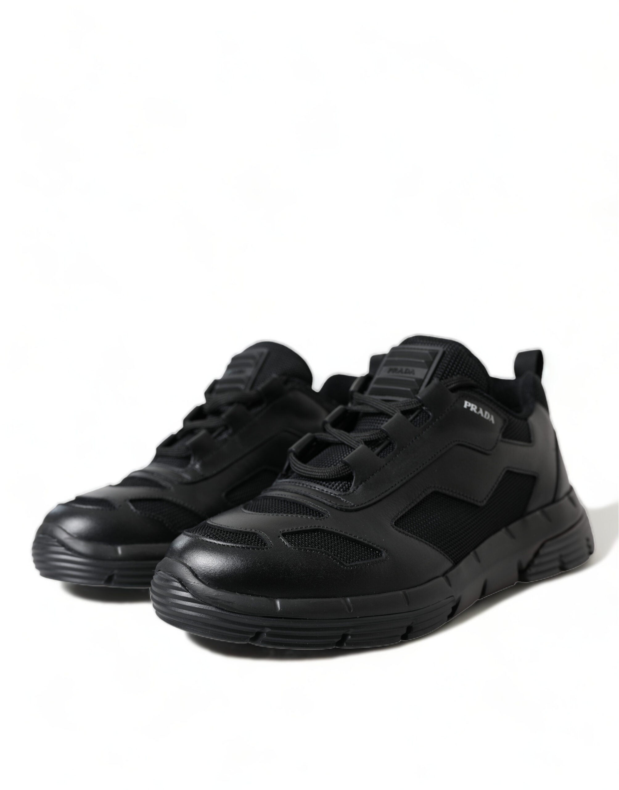 Prada Black Mesh Panel Low Top Twist Trainers Sneakers Shoes - DEA STILOSA MILANO